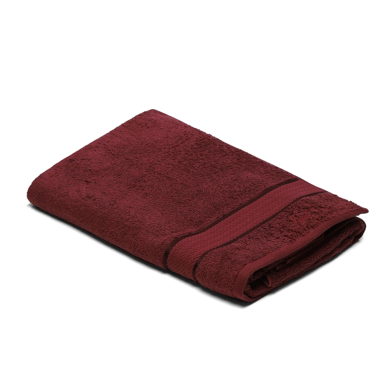 Maroon Cotton 450 GSM Bath Towel - Image 2
