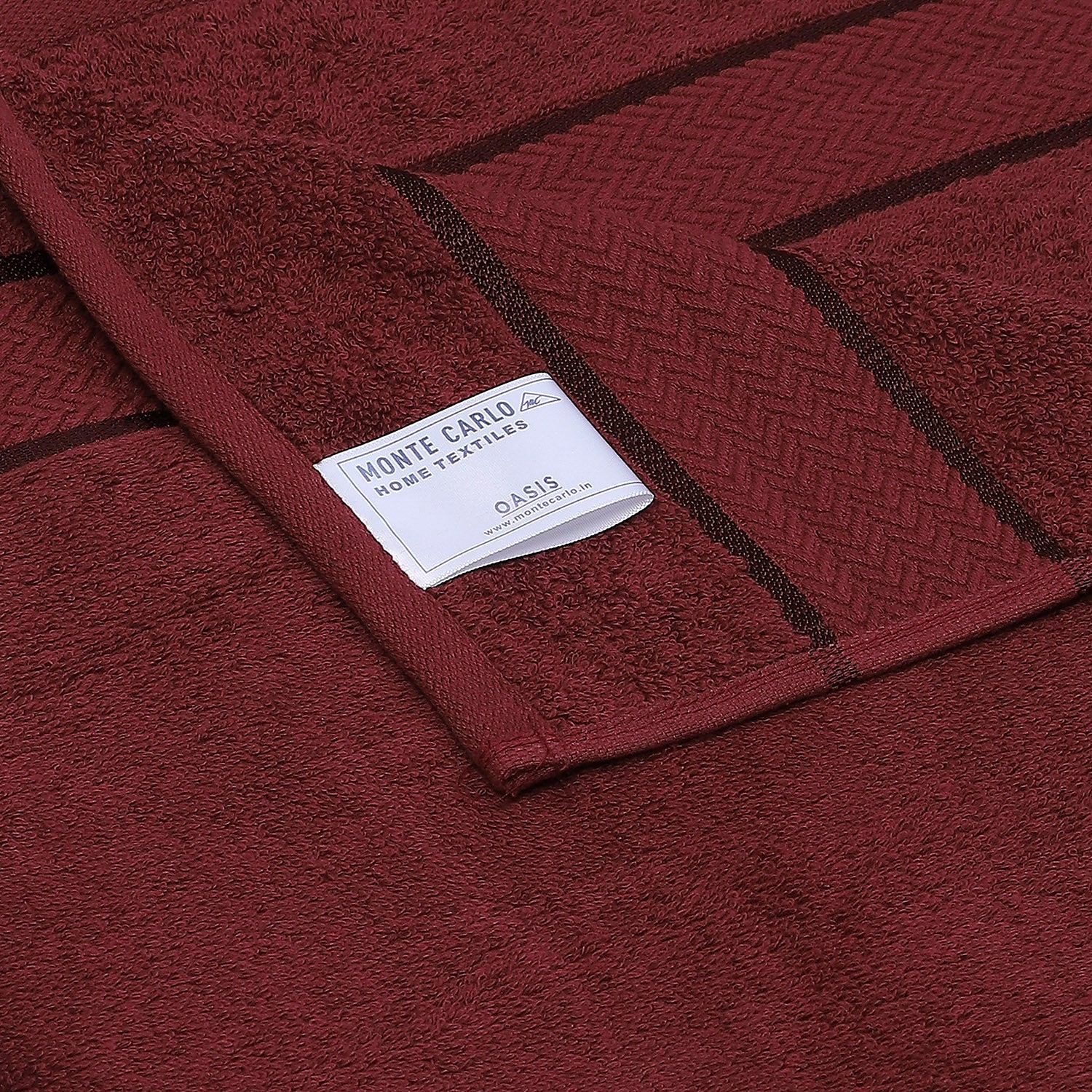 Maroon Cotton 450 GSM Bath Towel - Image 4