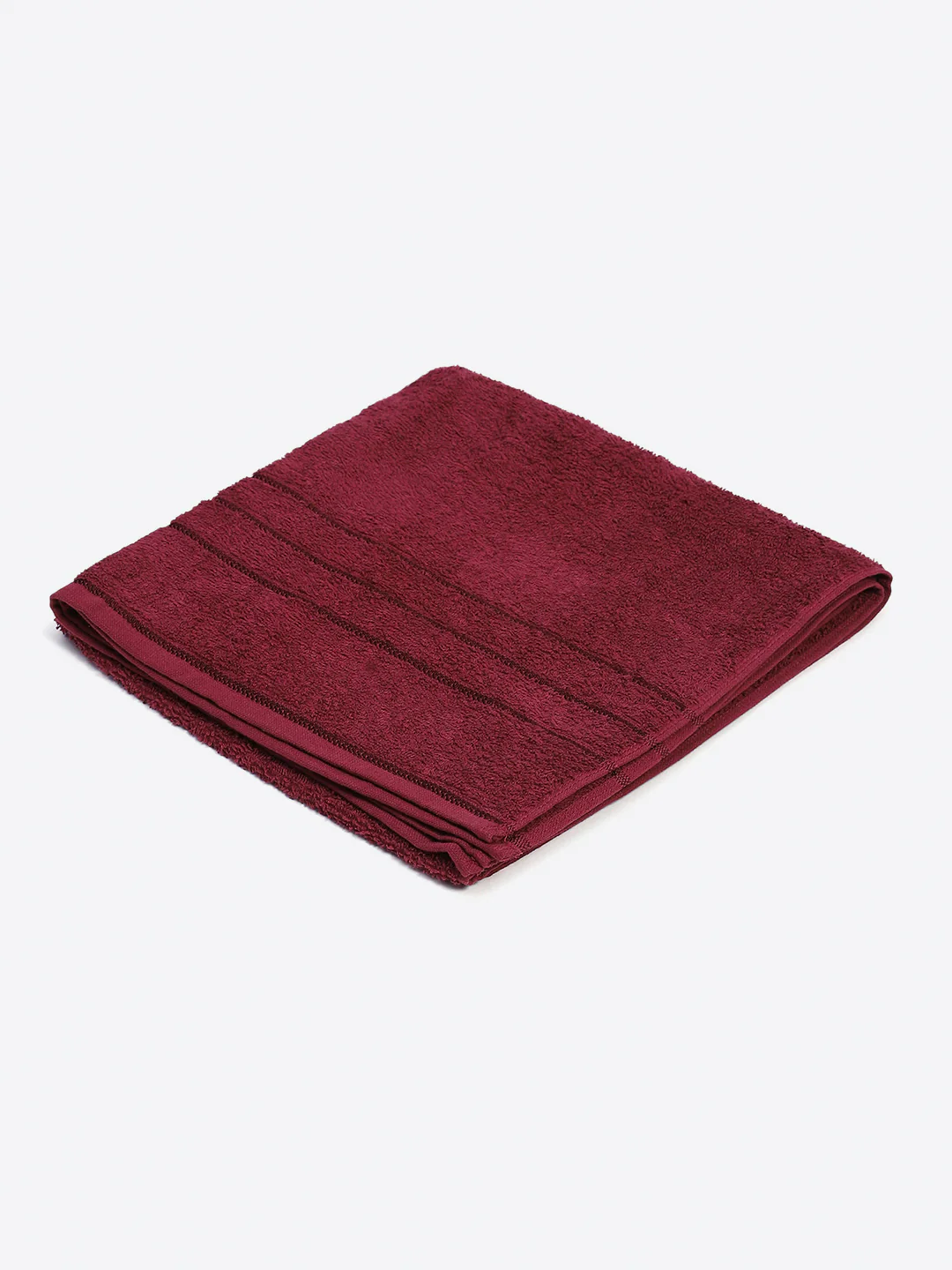 Maroon Cotton Solid 350 GSM Bath Towel (Soho) - Image 2