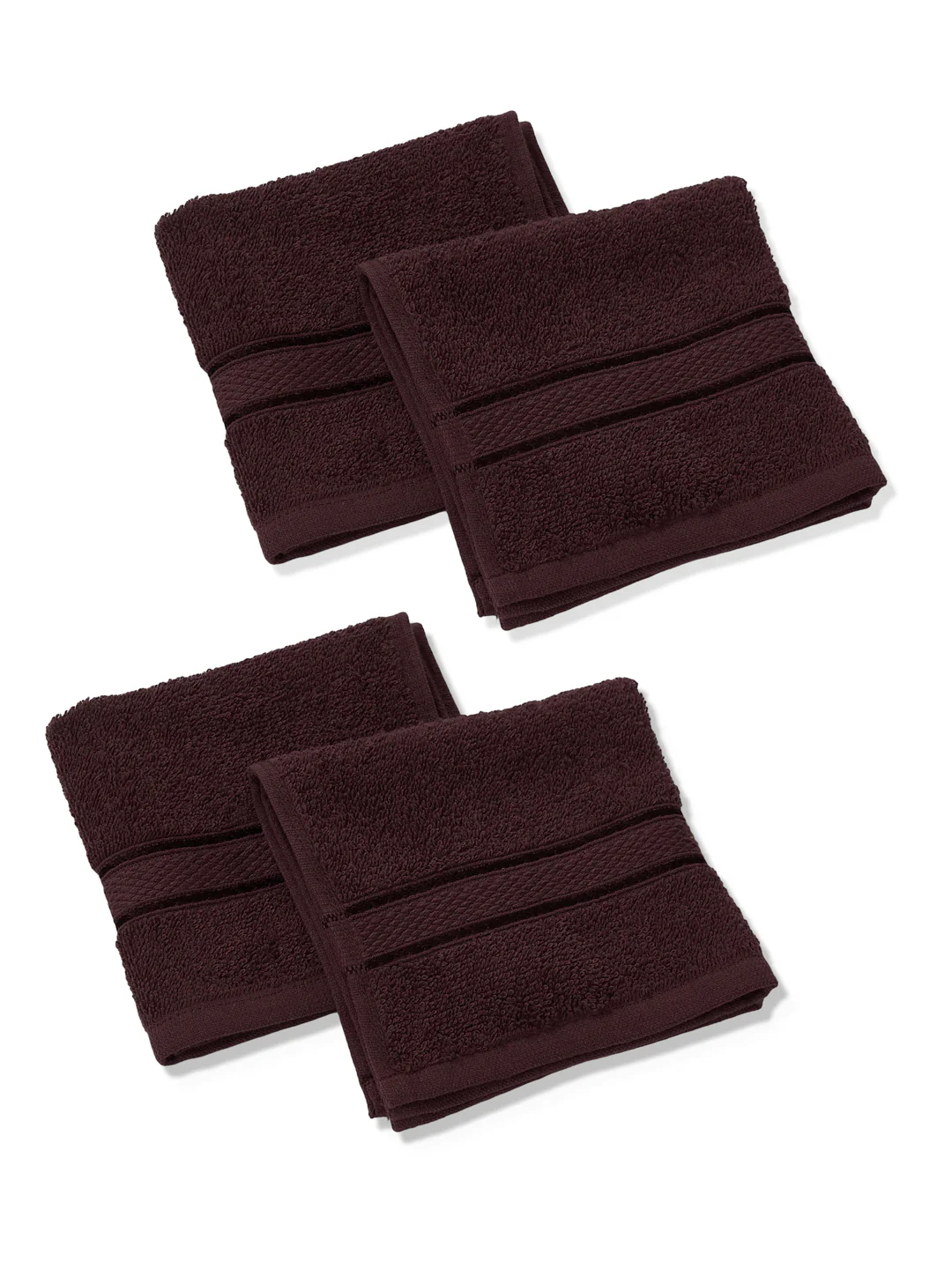 Maroon Pure Cotton Solid 400 GSM Face Towel 4 Pc Set (Jasper Collection) - Image 4