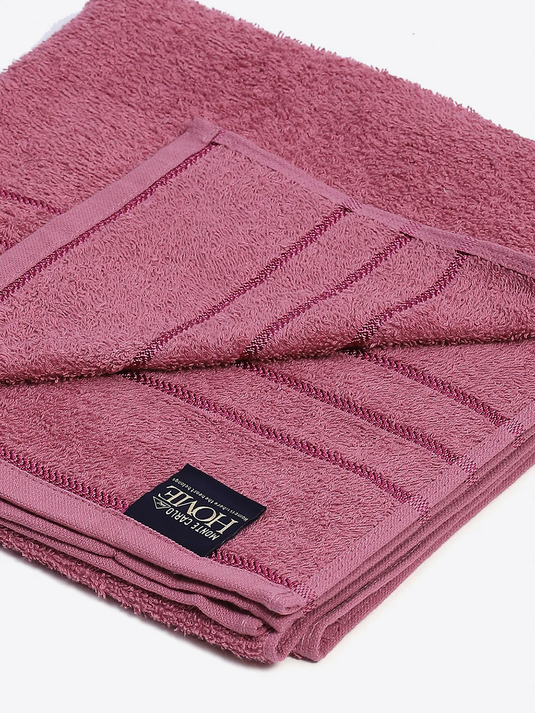 Mauve Cotton Solid 350 GSM Bath Towel (Soho) - Image 3