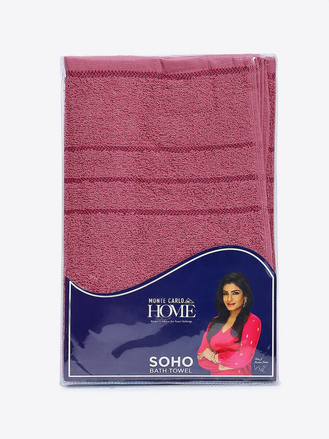 Mauve Cotton Solid 350 GSM Bath Towel (Soho) - Image 5