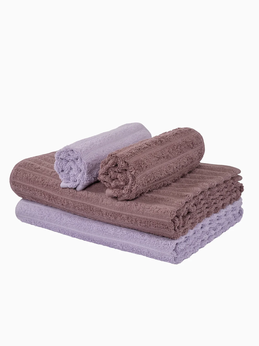 Mauve & Dusty Pink 100% Cotton Solid 500 GSM Bath Towel Sensations 4 Pc Set Gifting Box Pack - Image 6