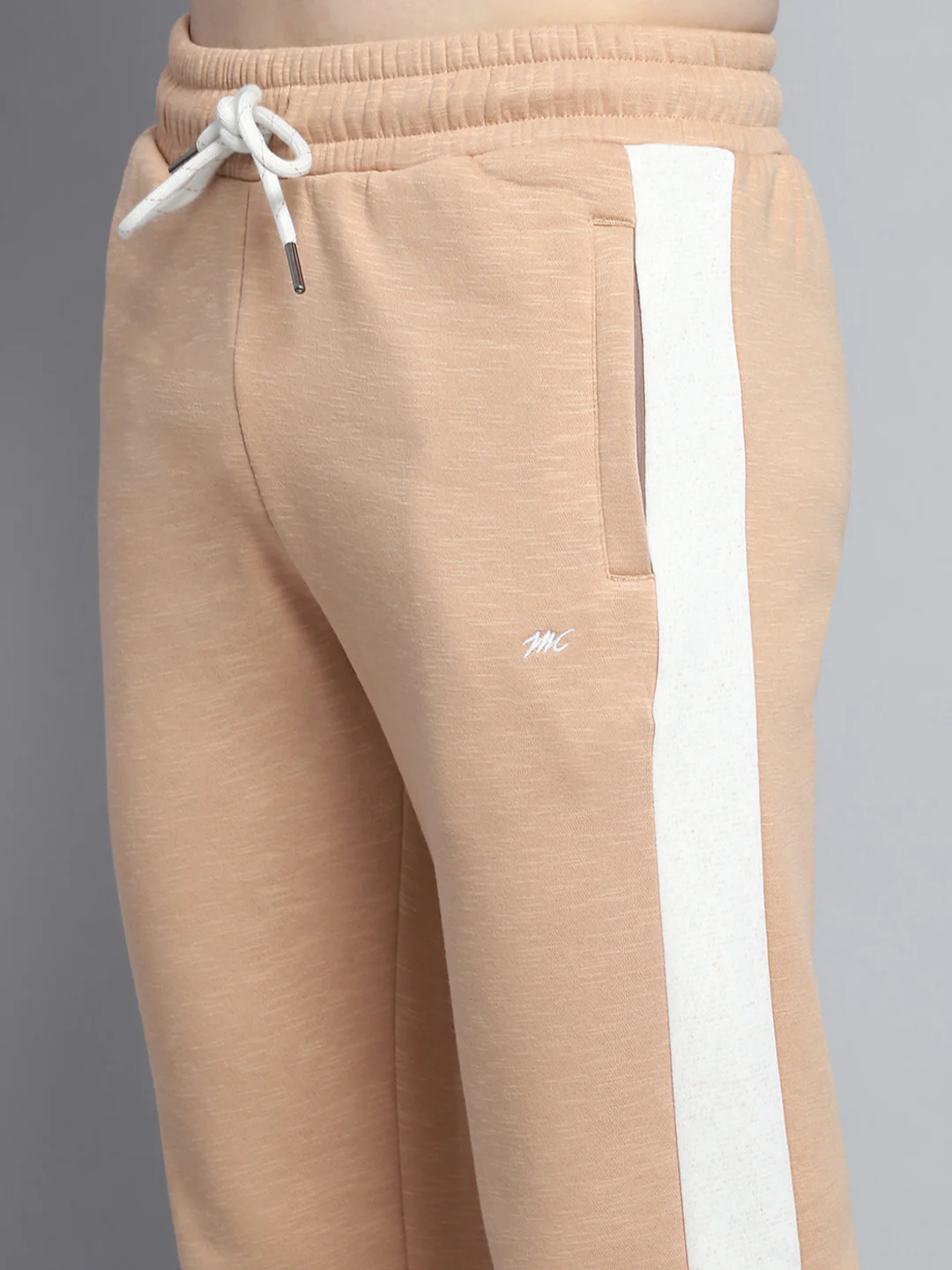 Men Beige Printed Hooded Full Sleeve Winter Tracksuit - Image 8