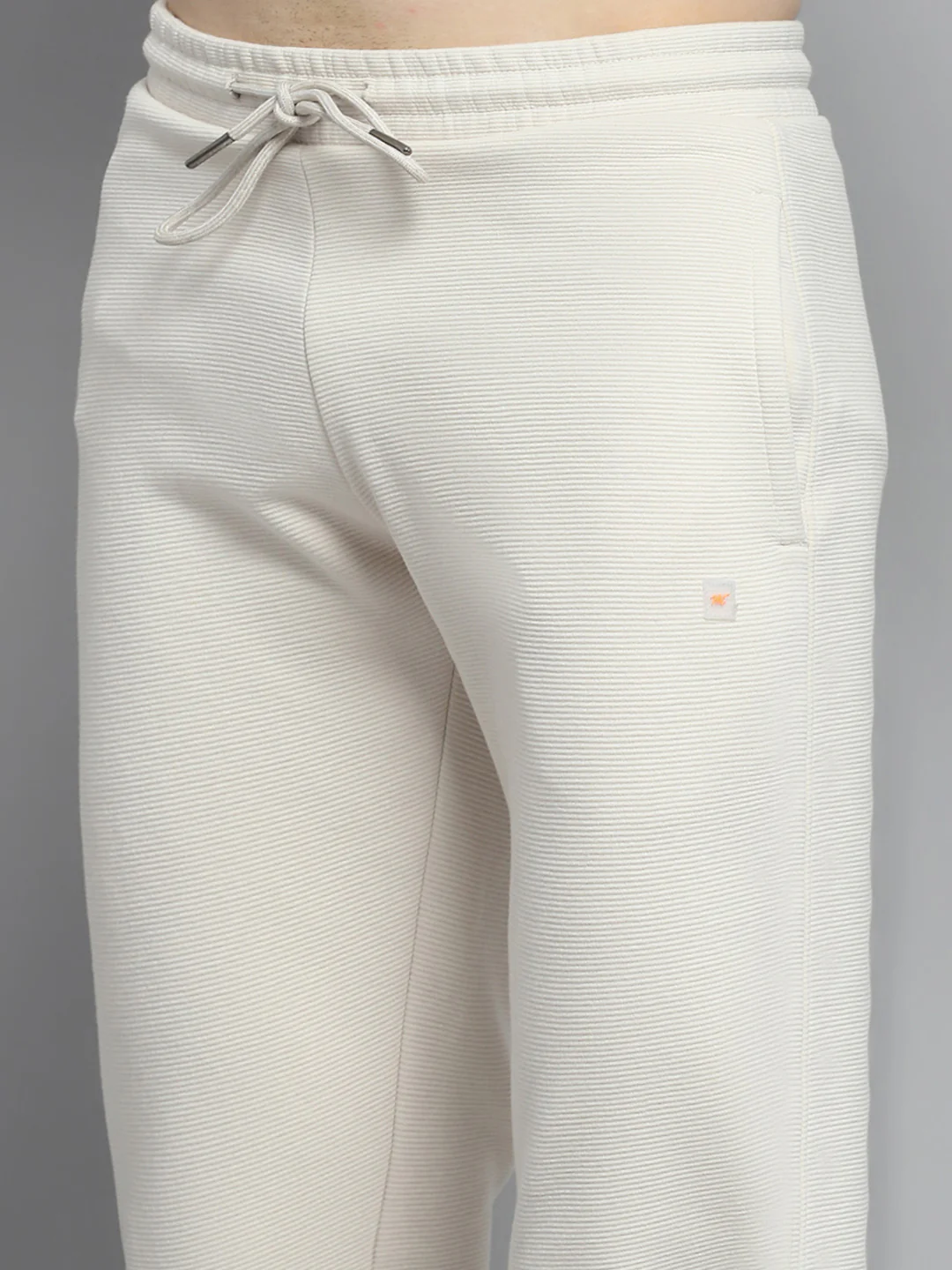 Men Beige Printed Hooded Full Sleeve Winter Tracksuit - Image 8