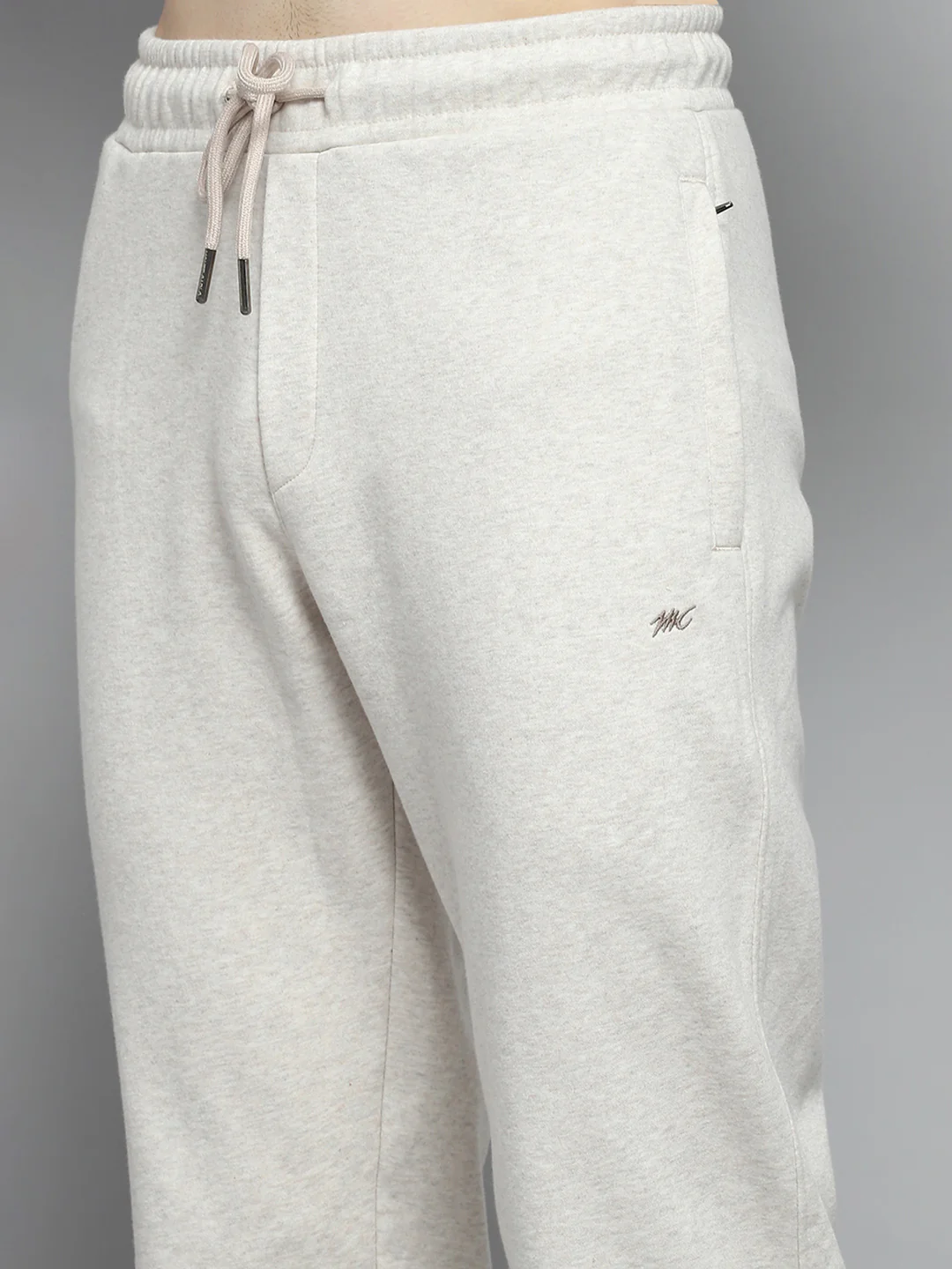 Men Beige Printed Mock Neck Full Sleeve Winter Tracksuit - Image 8