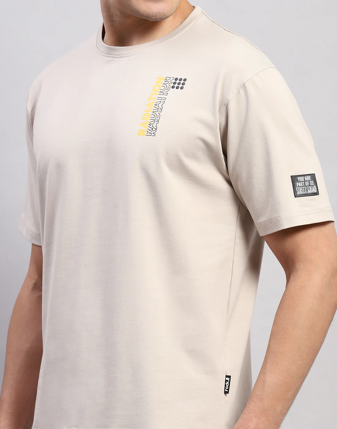 Rock.it Men Beige Printed Round Neck Half Sleeve T-Shirt - Image 7