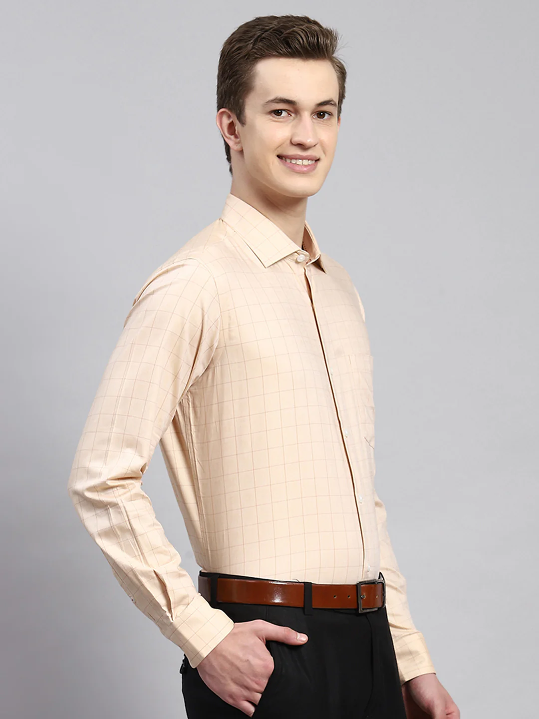 Men Beige Printed Shirt - Image 3