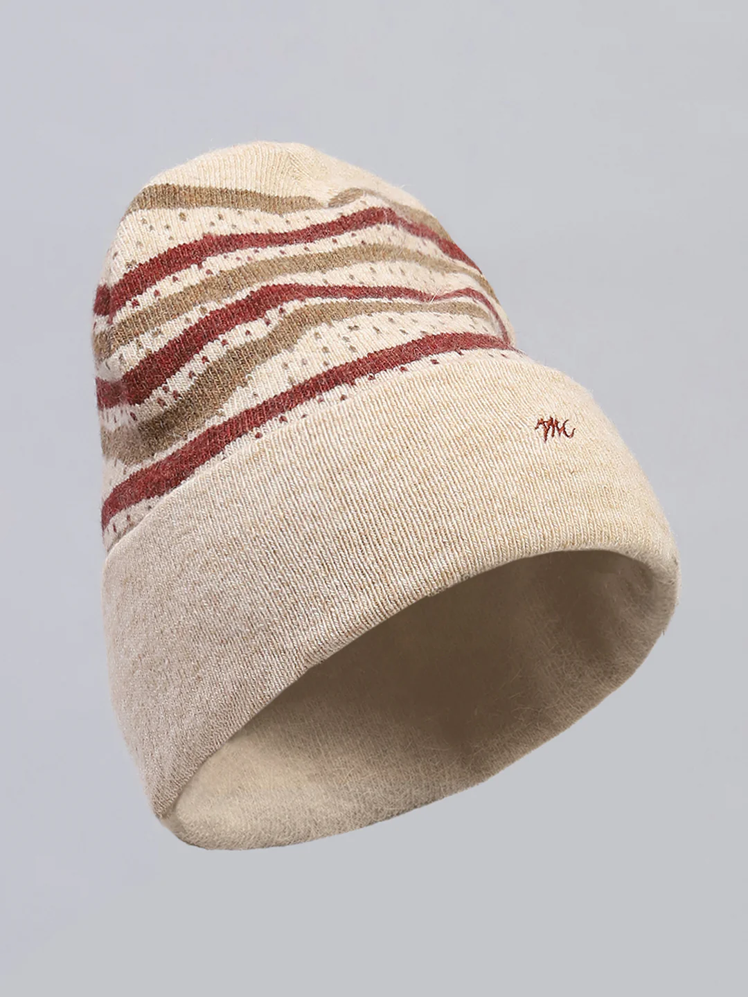 Men Beige Self Design Cap - Image 5