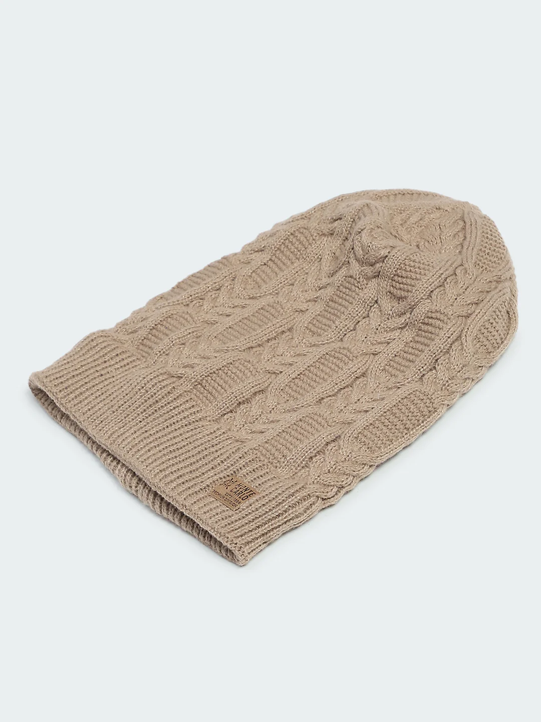 Men Beige Self Design Cap - Image 6