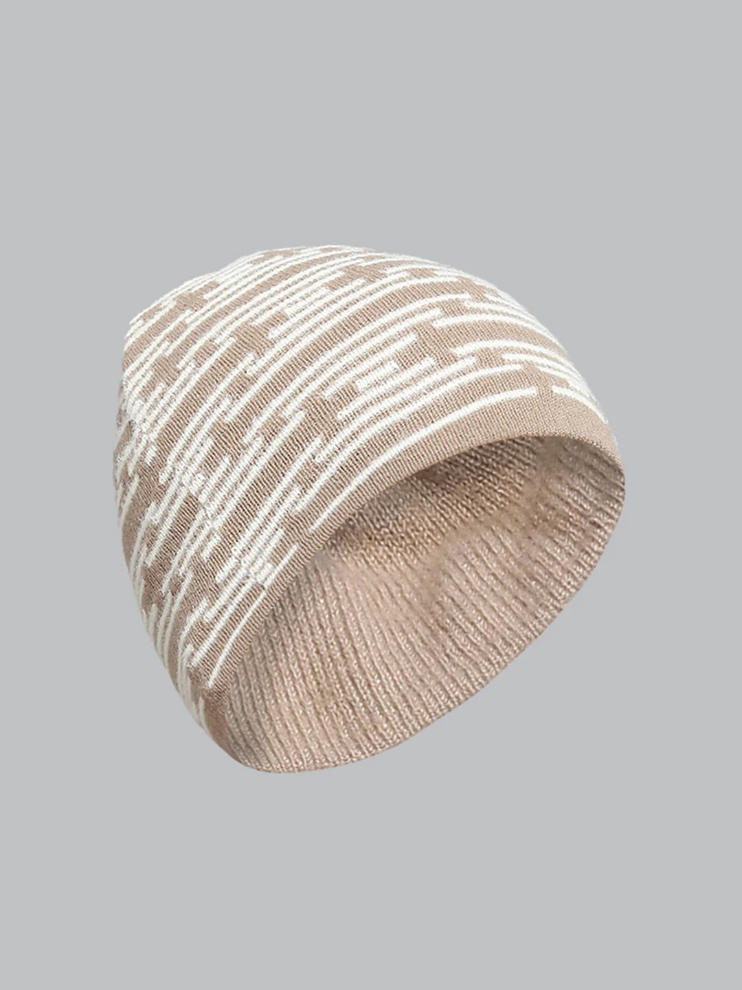 Men Beige Self Design Cap - Image 2