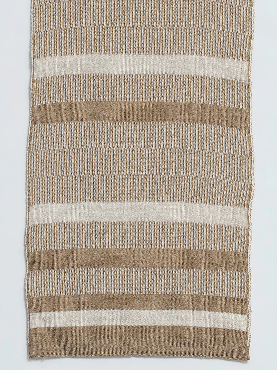Men Beige Self Design Muffler - Image 7