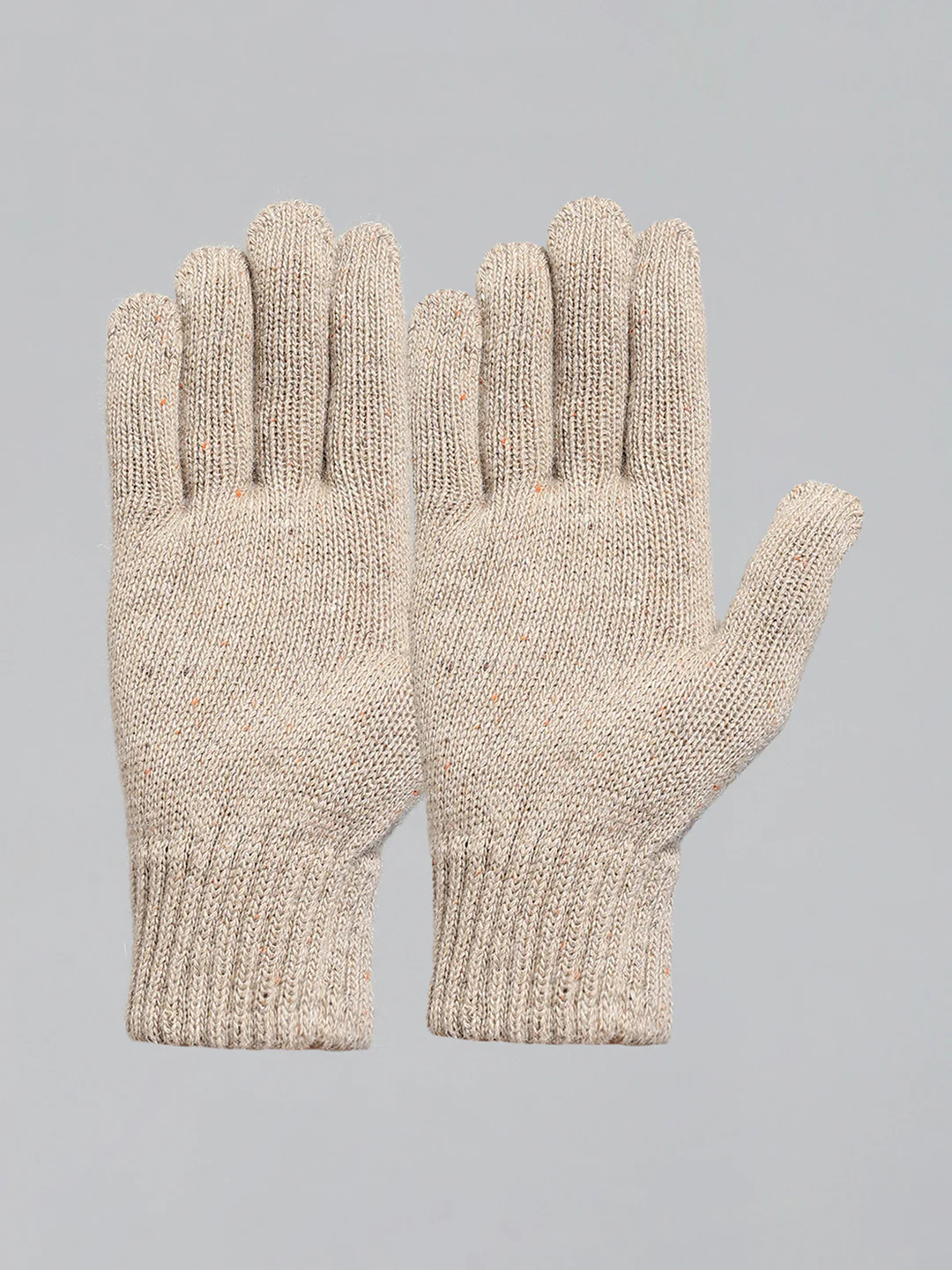Men Beige Solid Gloves - Image 3