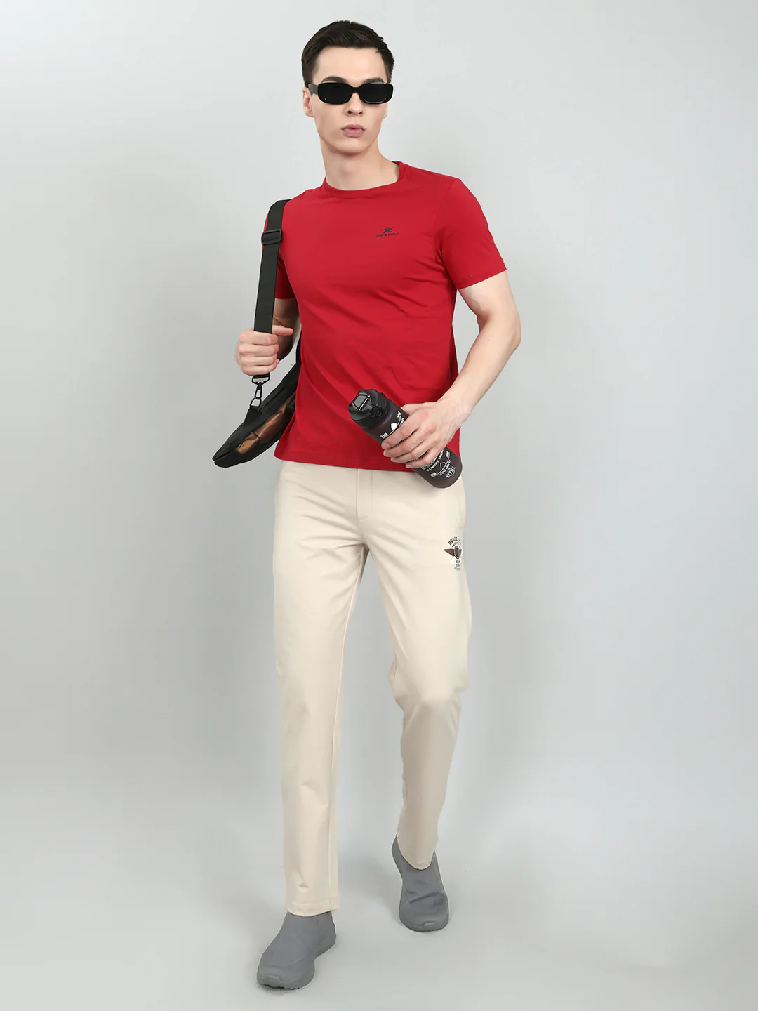 Men Beige Solid Regular Fit Lower - Image 6