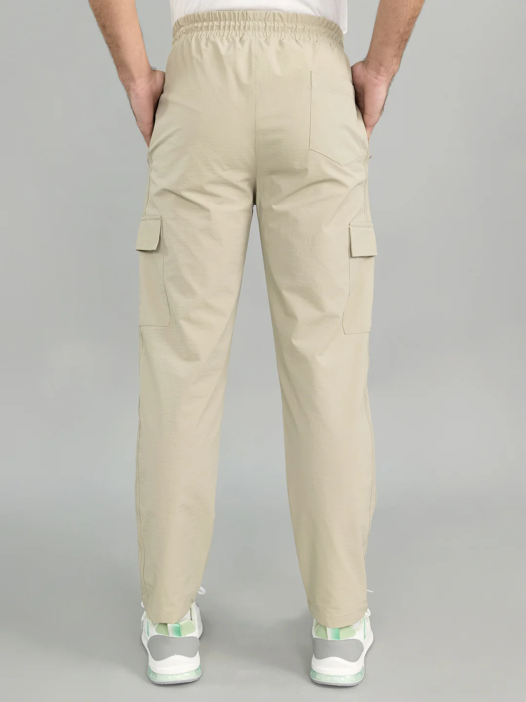 Men Beige Solid Regular Fit Lower - Image 4