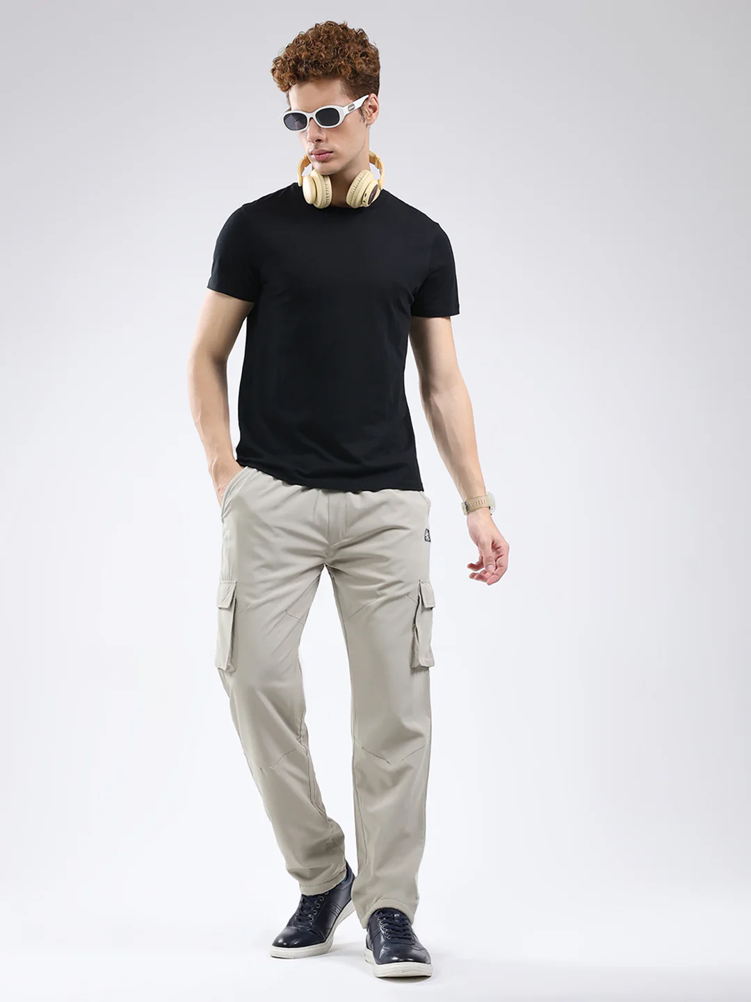 Men Beige Solid Regular Fit Winter Lower - Image 2