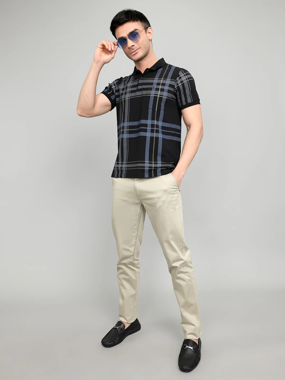 Men Beige Solid Slim Fit Trouser - Image 6