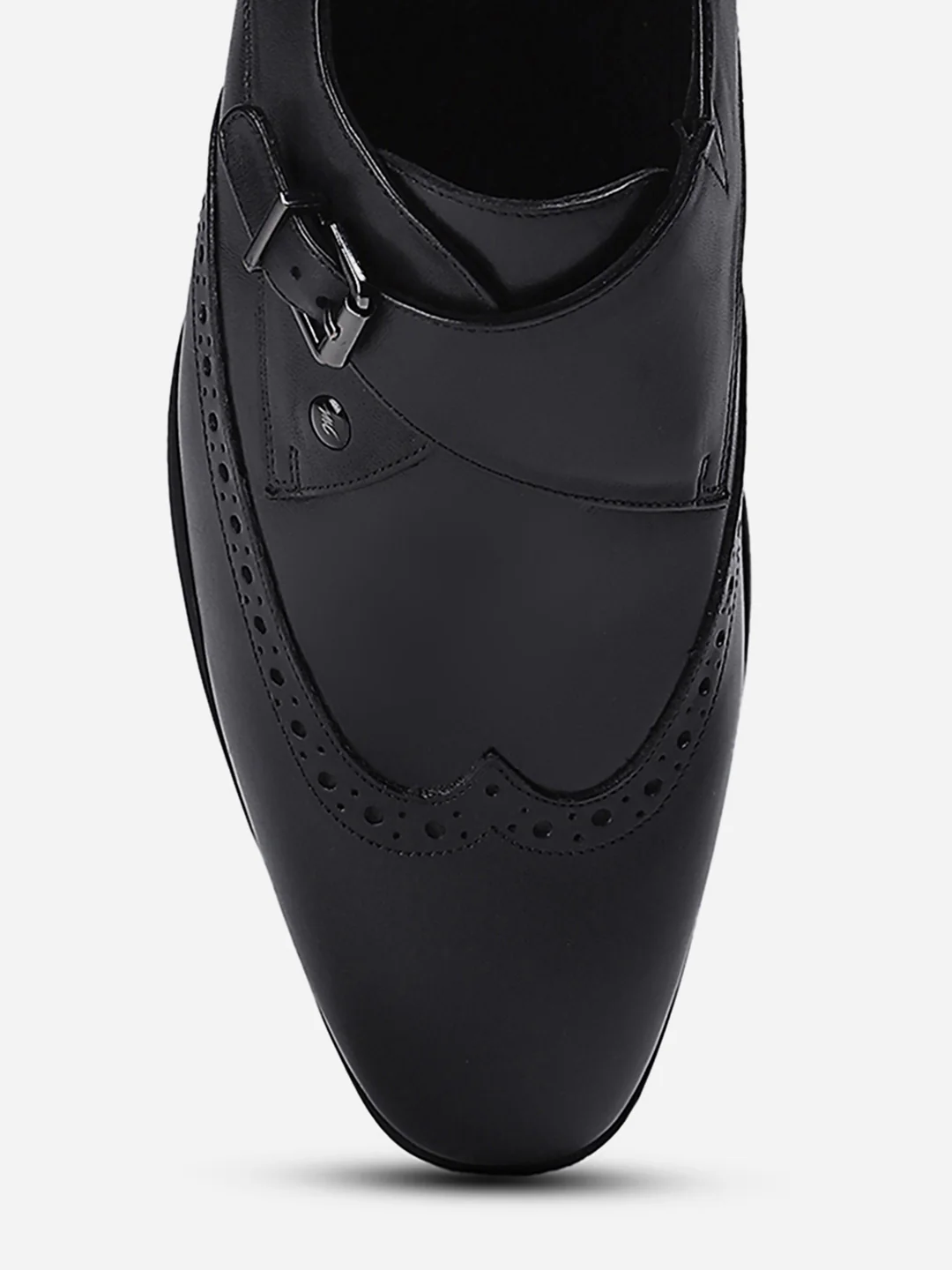 Men Black Buckle Genuine Leather Formal Monks - Image 7