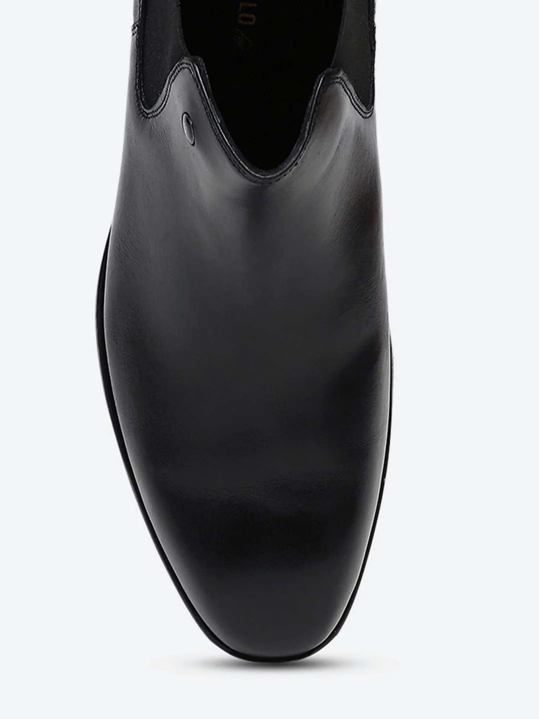 Men Black Elastic Genuine Leather Chelsea Boots - Image 7