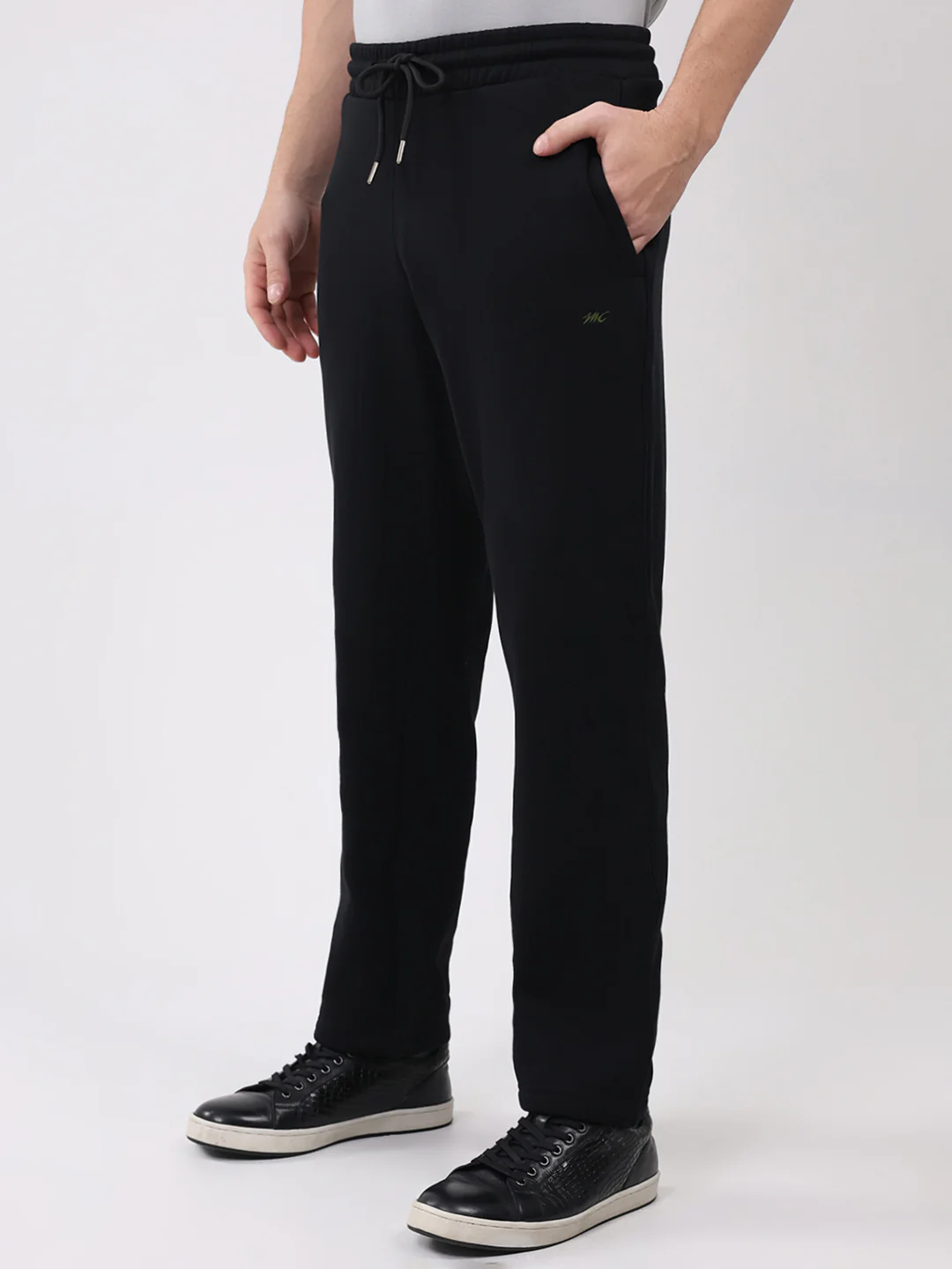Men Black Embroidered Round Neck Full Sleeve Winter Tracksuit - Image 7