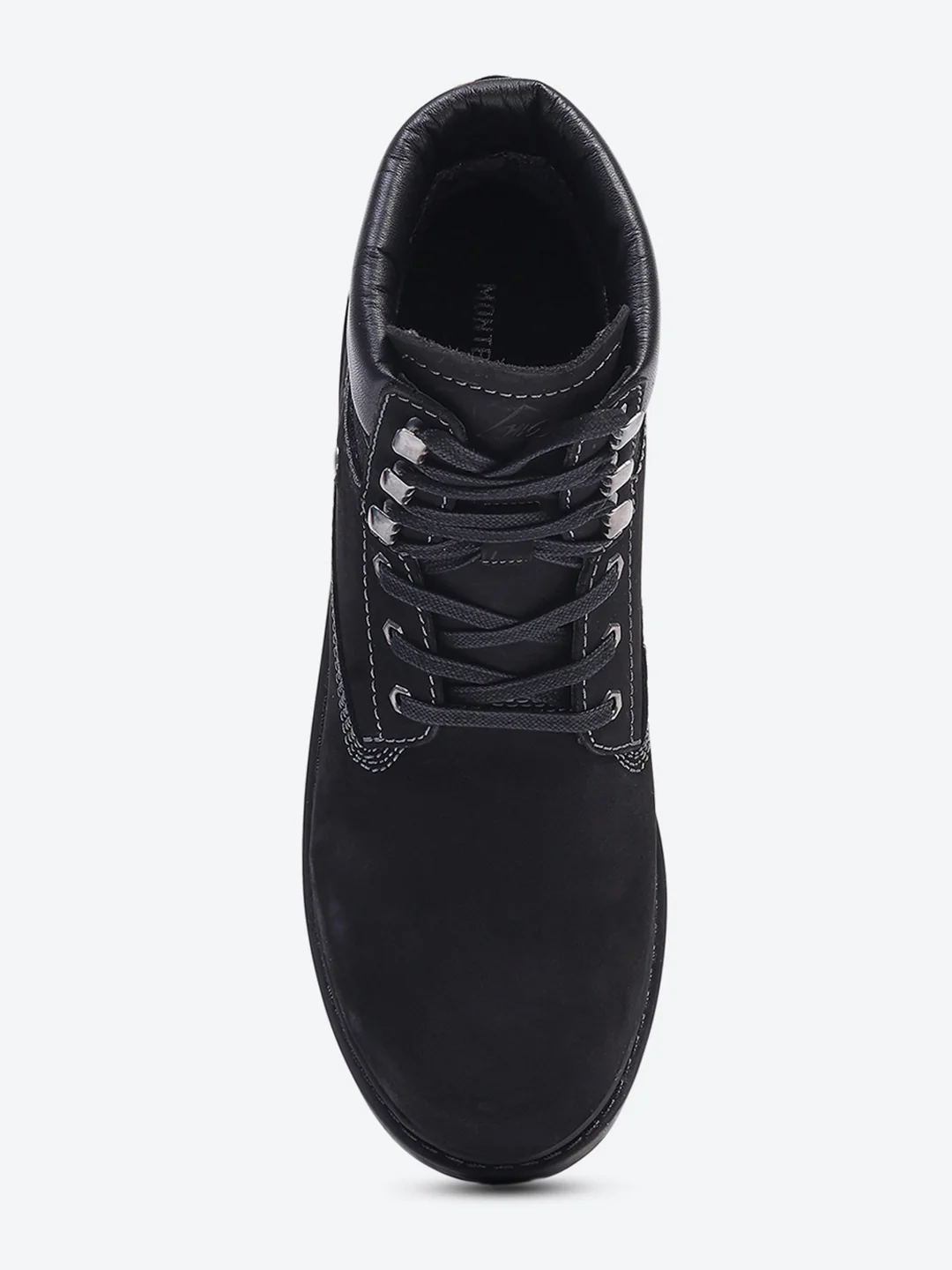 Men Black Genuine Leather Lace Up Boots - Image 6