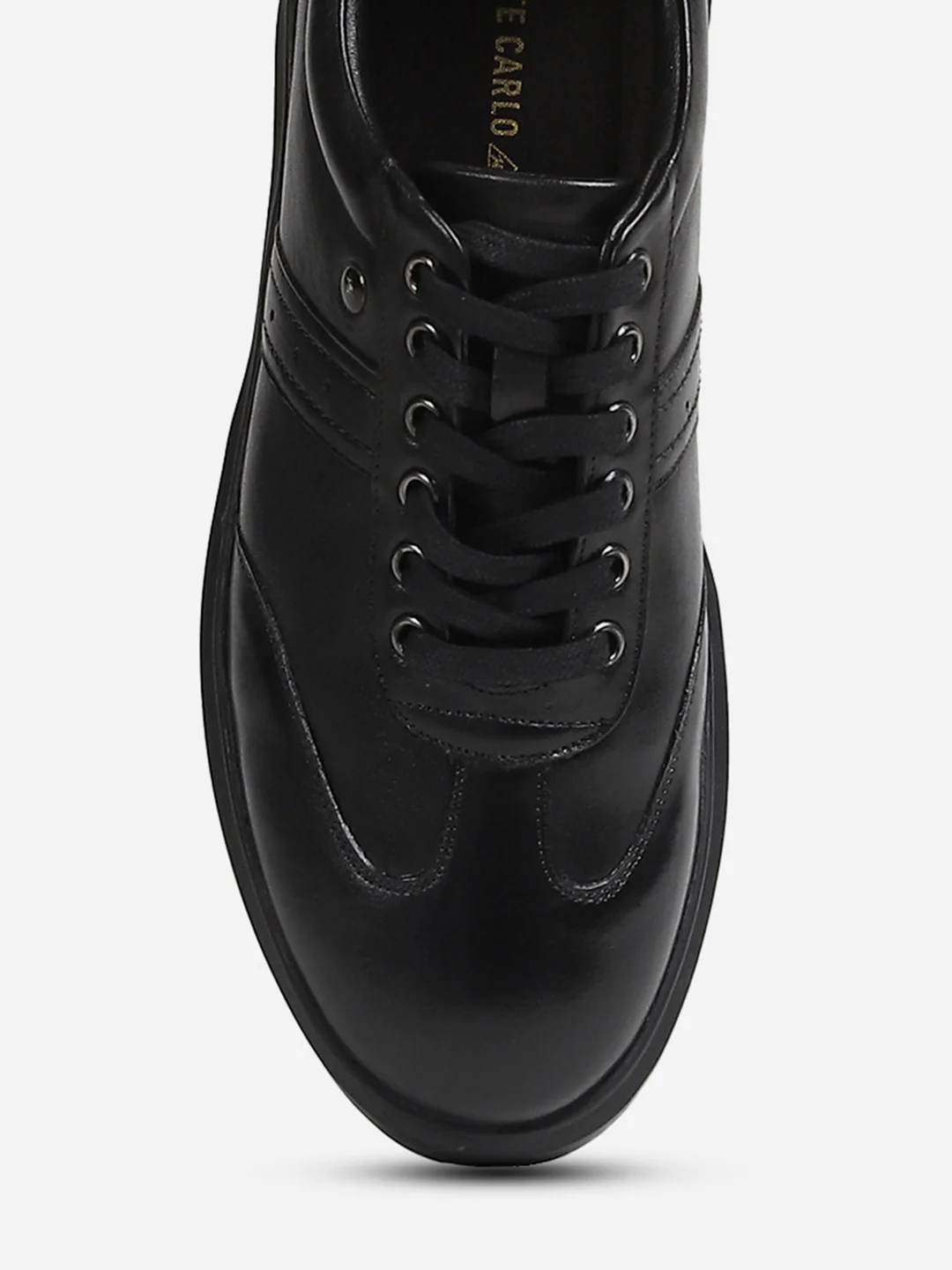 Men Black Lace-Up Genuine Leather Casual Sneaker - Image 10