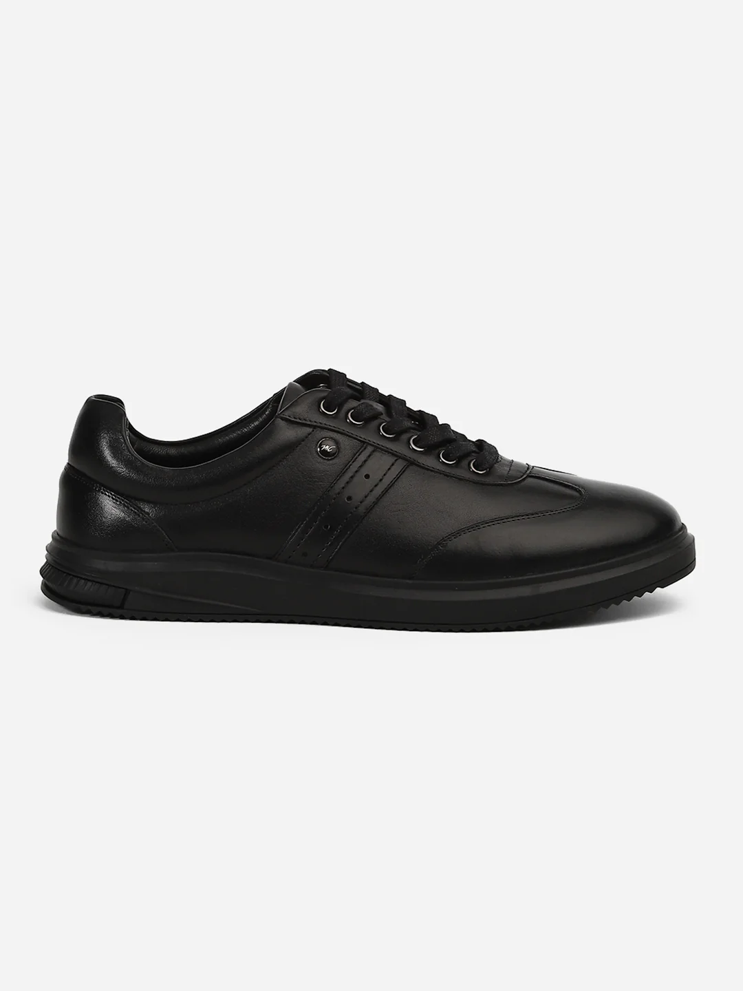 Men Black Lace-Up Genuine Leather Casual Sneaker - Image 7