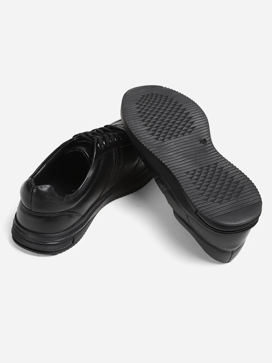 Men Black Lace-Up Genuine Leather Casual Sneaker - Image 9