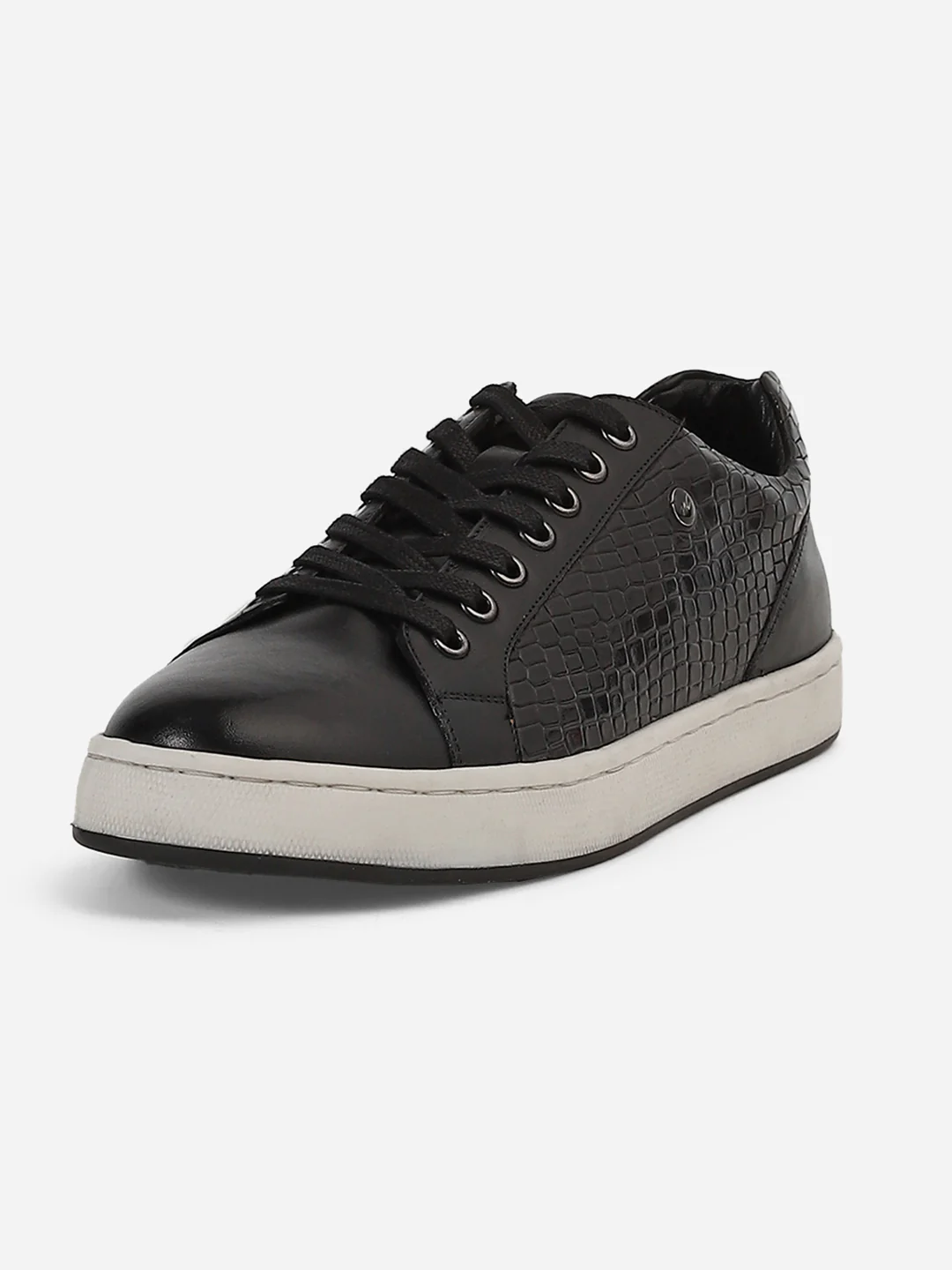 Men Black Lace-Up Genuine Leather Casual Sneaker - Image 5