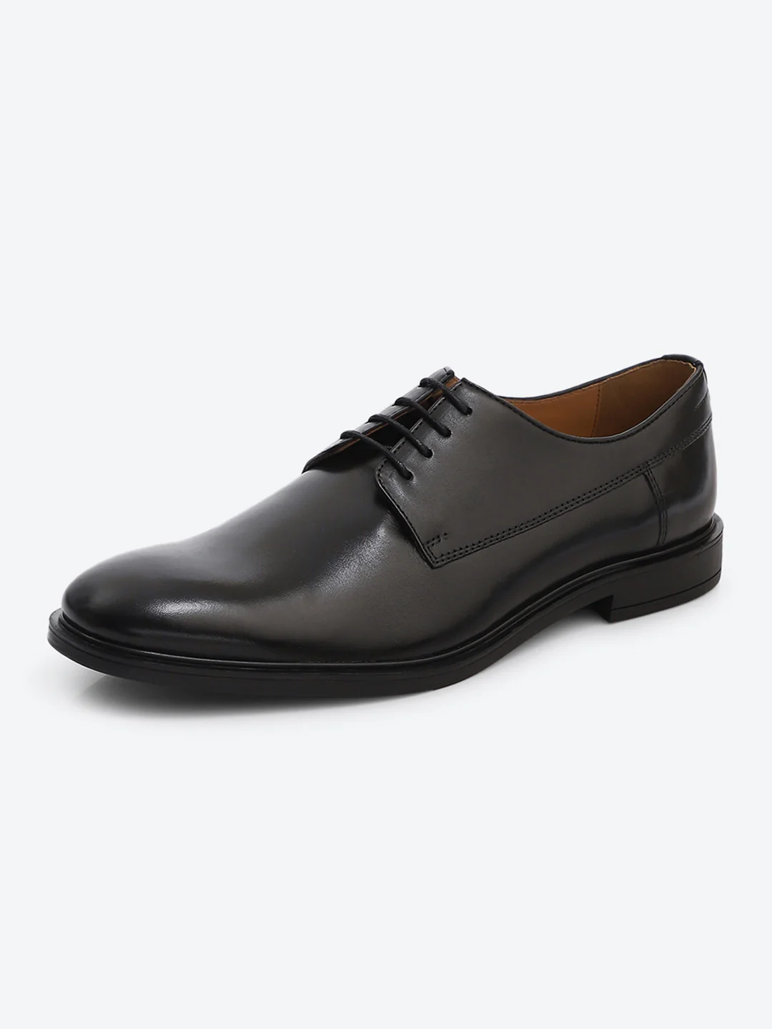 Men Black Lace Up Genuine Leather Formal Derby - Image 3