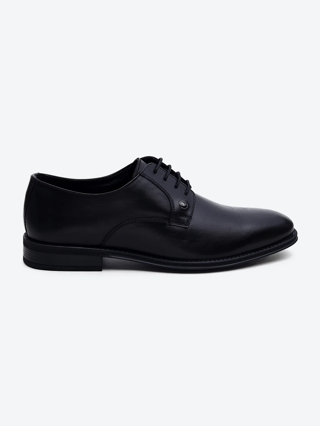 Men Black Lace Up Genuine Leather Formal Derby - Image 5