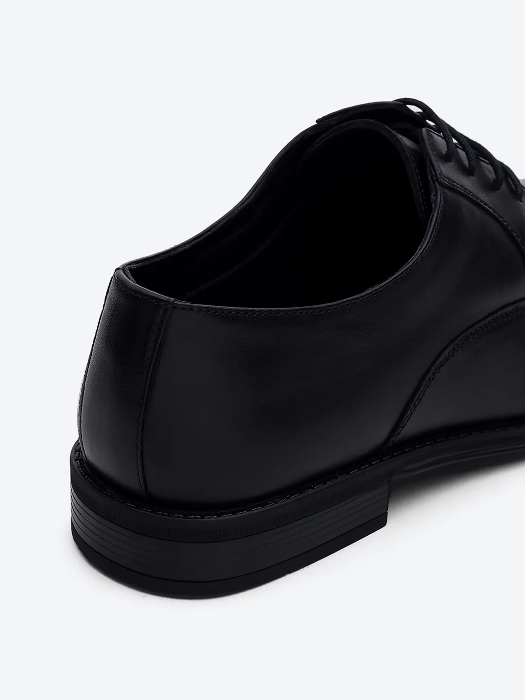 Men Black Lace Up Genuine Leather Formal Derby - Image 9