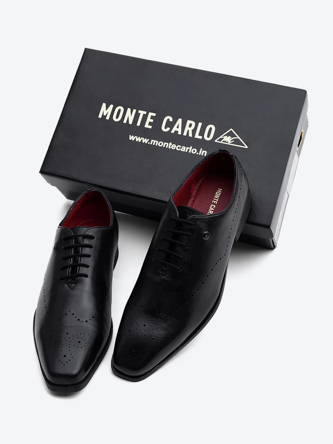 Men Black Lace Up Genuine Leather Formal Oxfords - Image 2