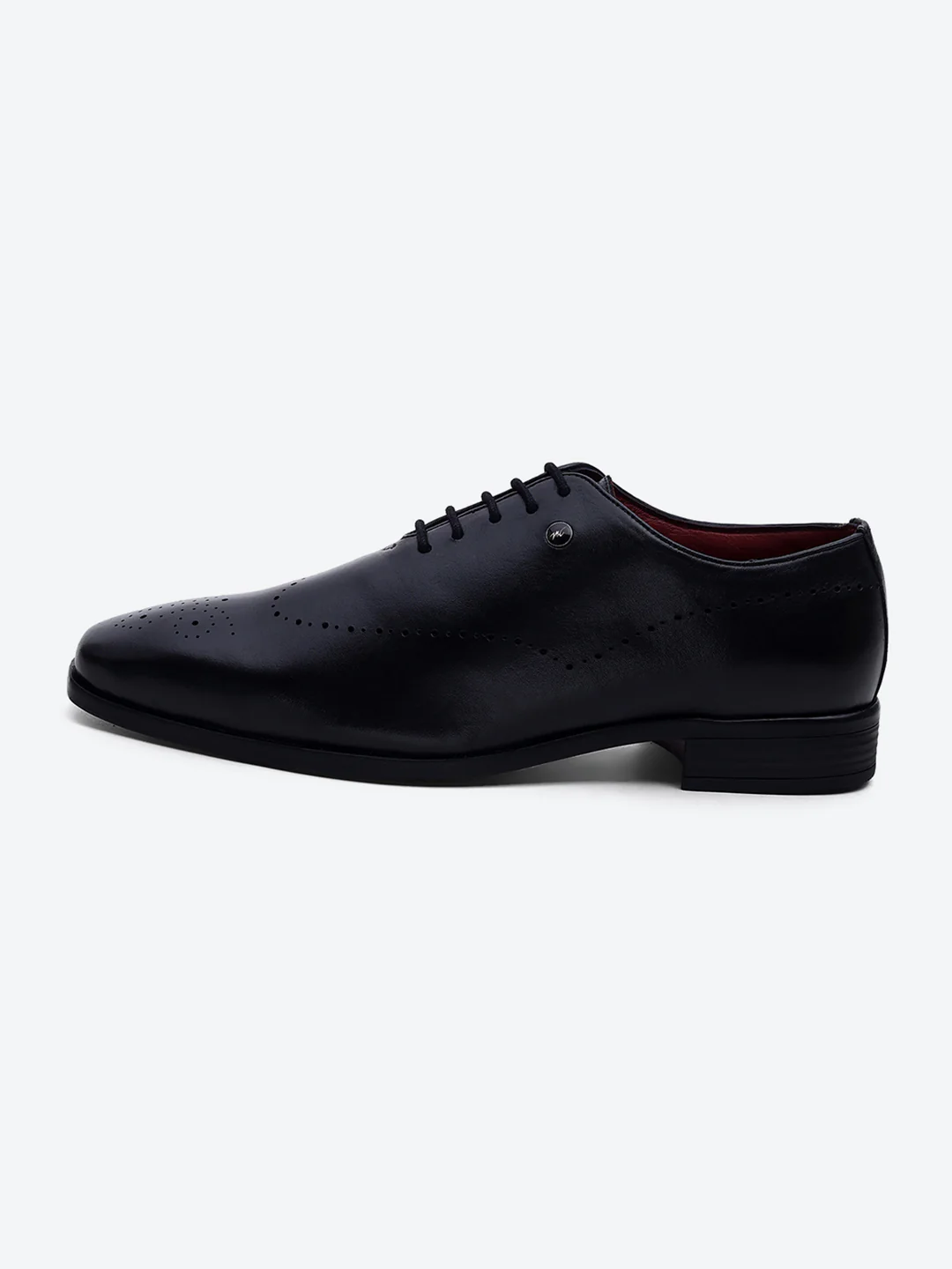 Men Black Lace Up Genuine Leather Formal Oxfords - Image 4