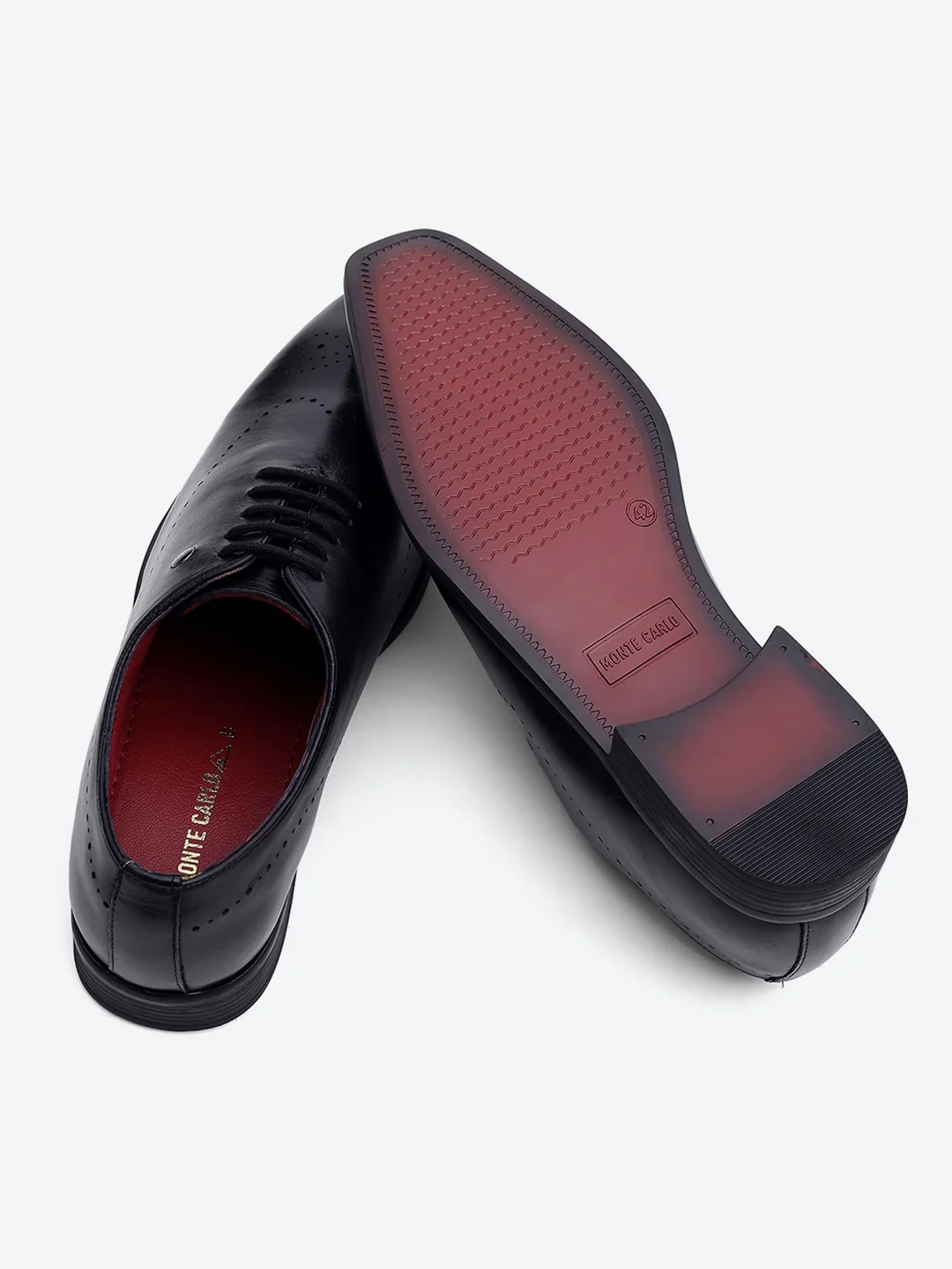 Men Black Lace Up Genuine Leather Formal Oxfords - Image 8