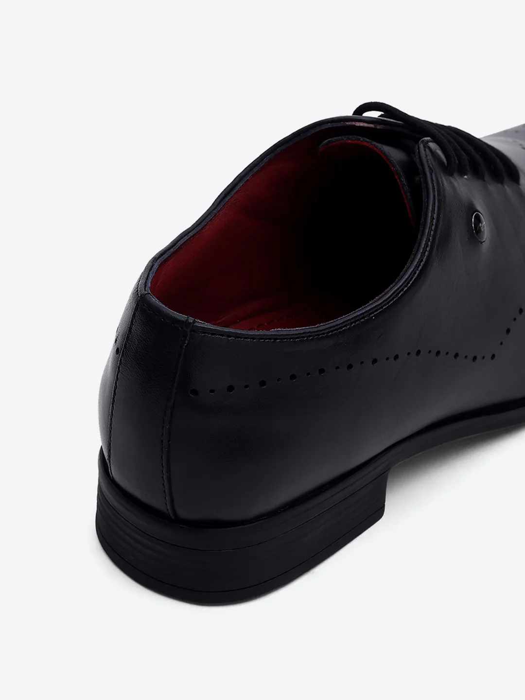 Men Black Lace Up Genuine Leather Formal Oxfords - Image 9