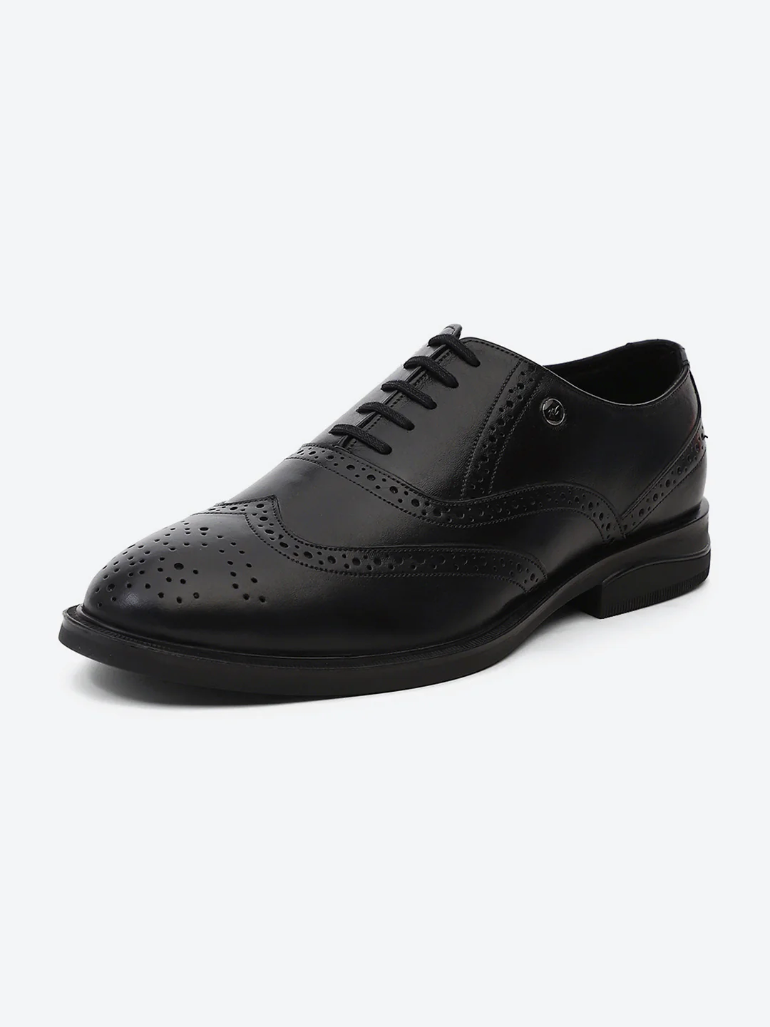 Men Black Lace Up Genuine Leather Formal Oxfords - Image 3