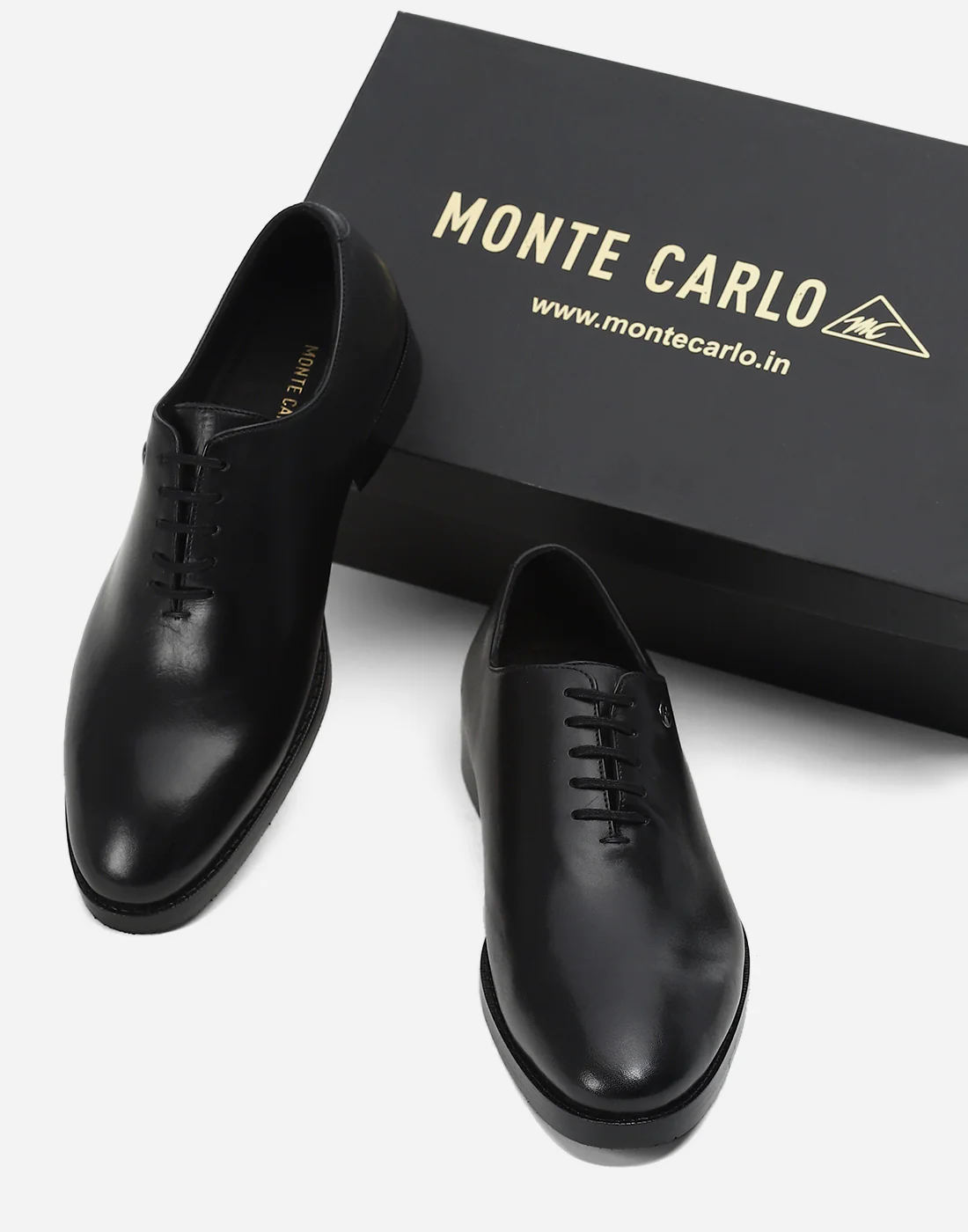 Men Black Lace Up Genuine Leather Formal Oxfords - Image 2