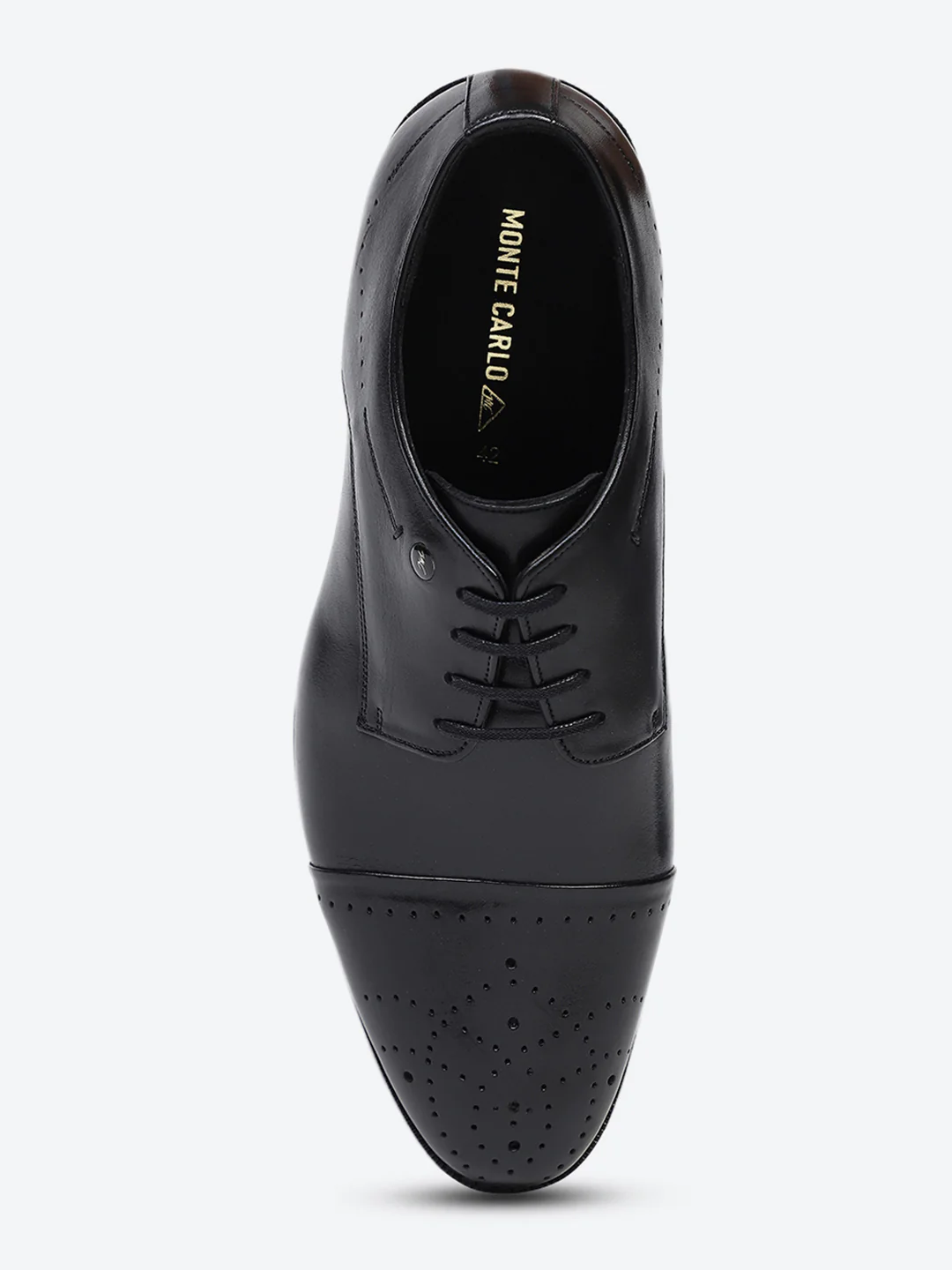 Men Black Lace Up Genuine Leather Formal Shoes - Image 6