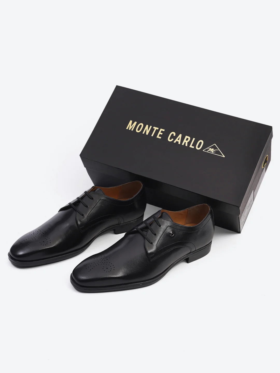 Men Black Lace Up Genuine Leather Formal Shoes - Image 2