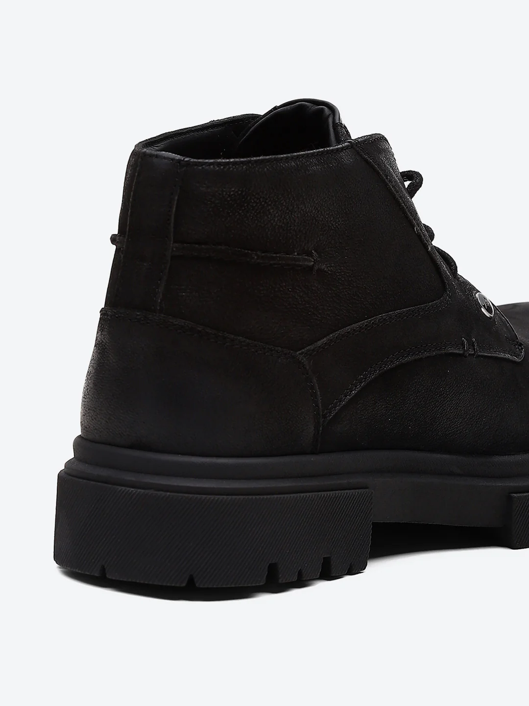 Men Black Lace Up Genuine Leather Comfortable and Light weight Outdoor Boots - Image 9