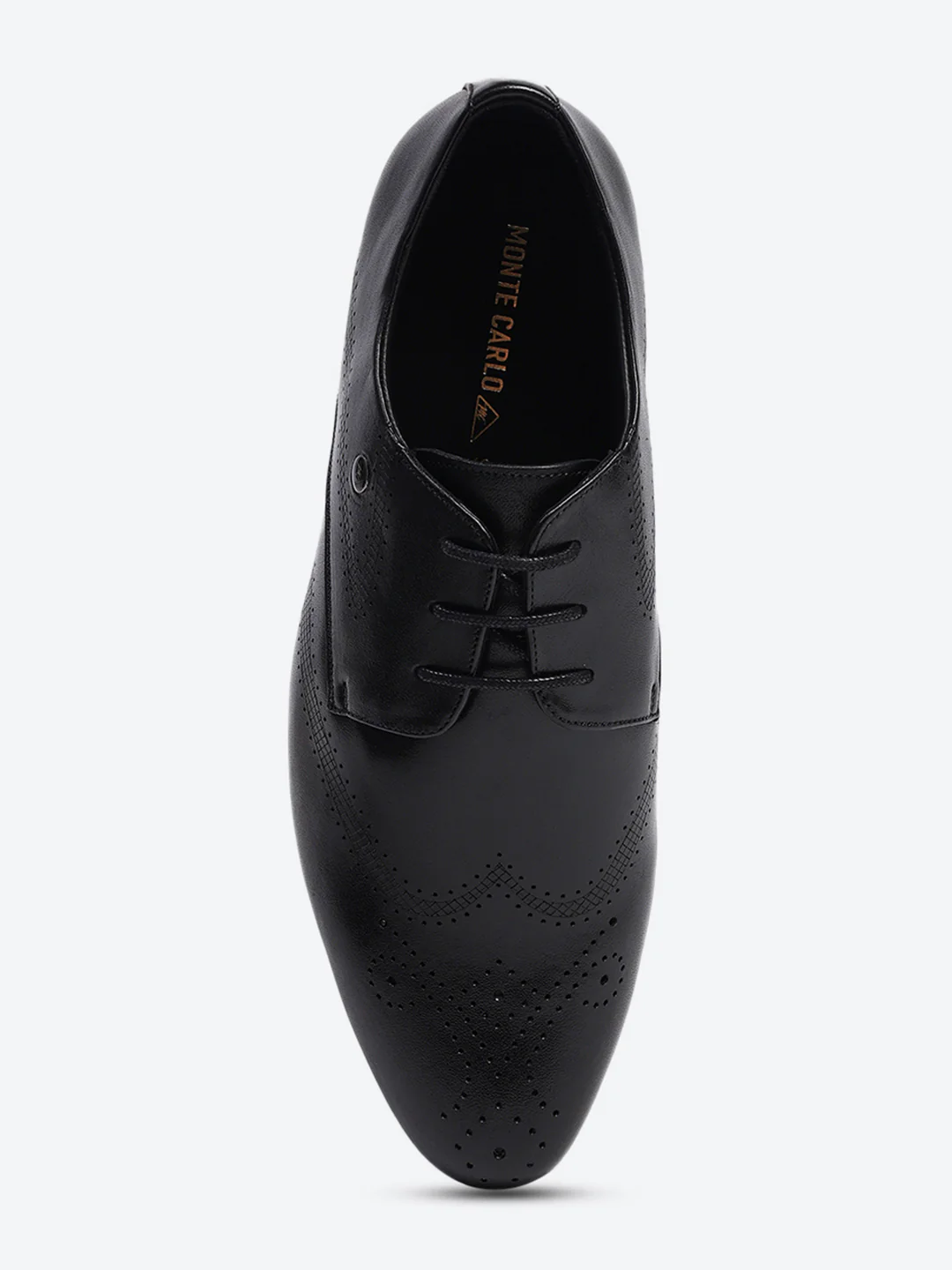 Men Black Lace Up Leather Formal Derby - Image 6