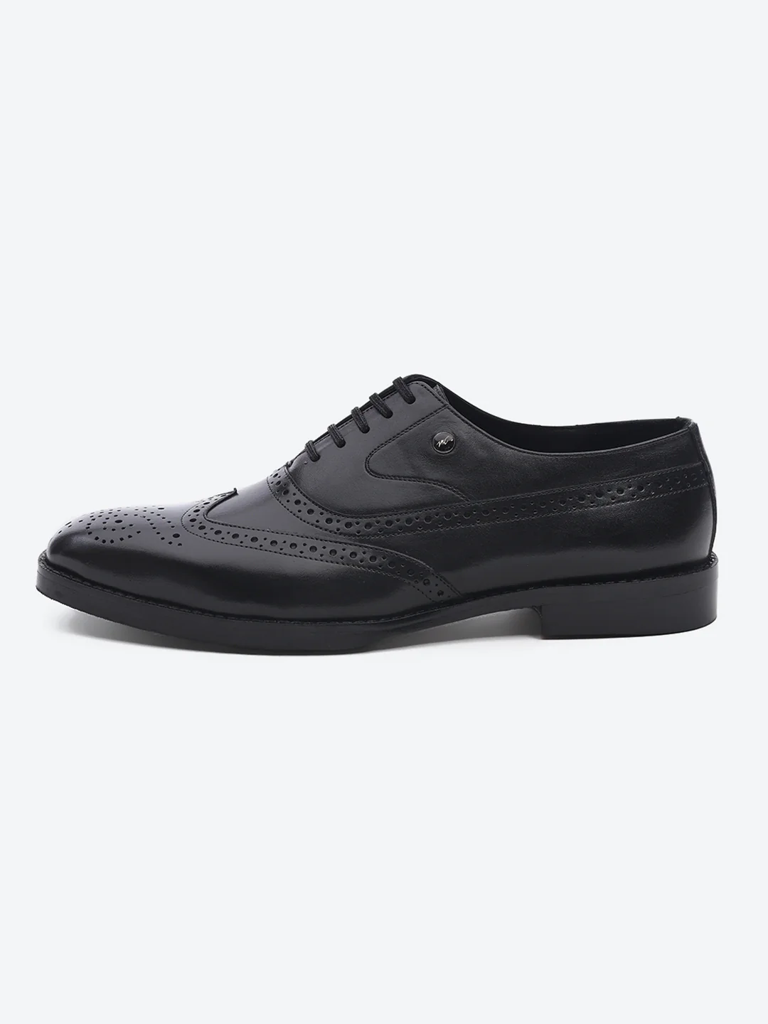 Men Black Lace Up Leather Formal Brogues - Image 4