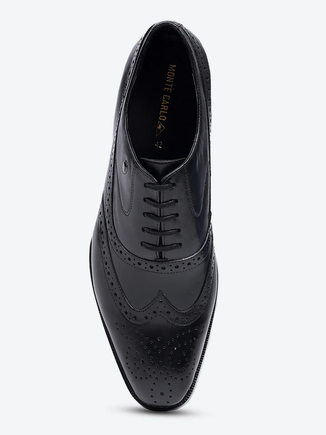 Men Black Lace Up Leather Formal Brogues - Image 7