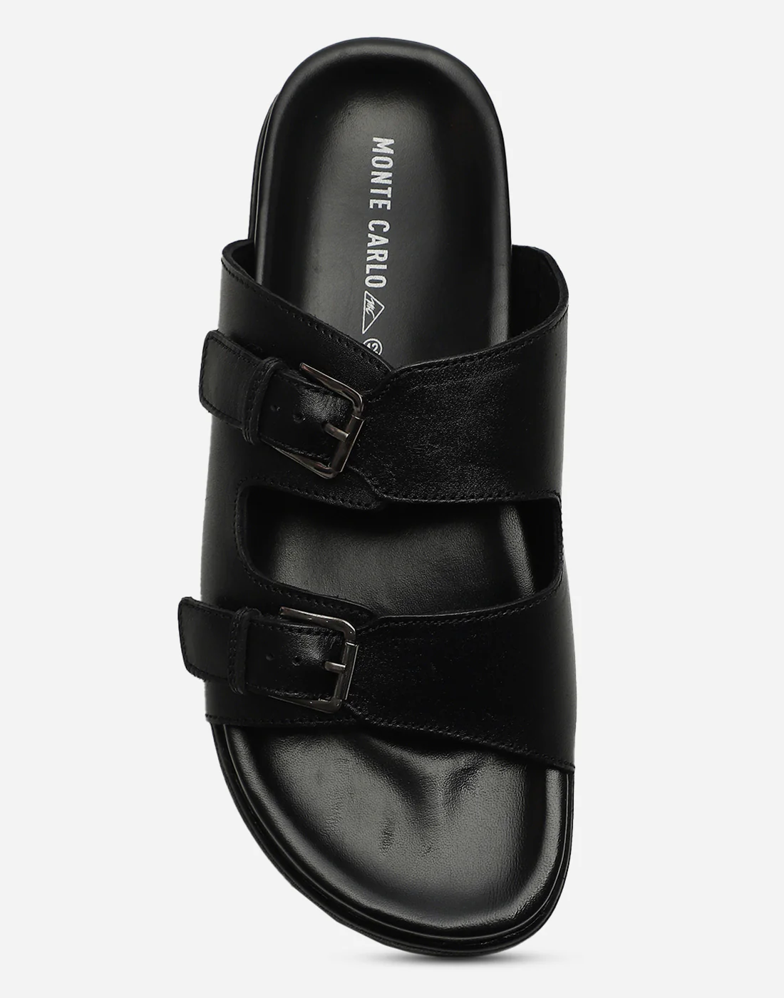 Men Black Leather Comfort Casual Slippers - Image 6
