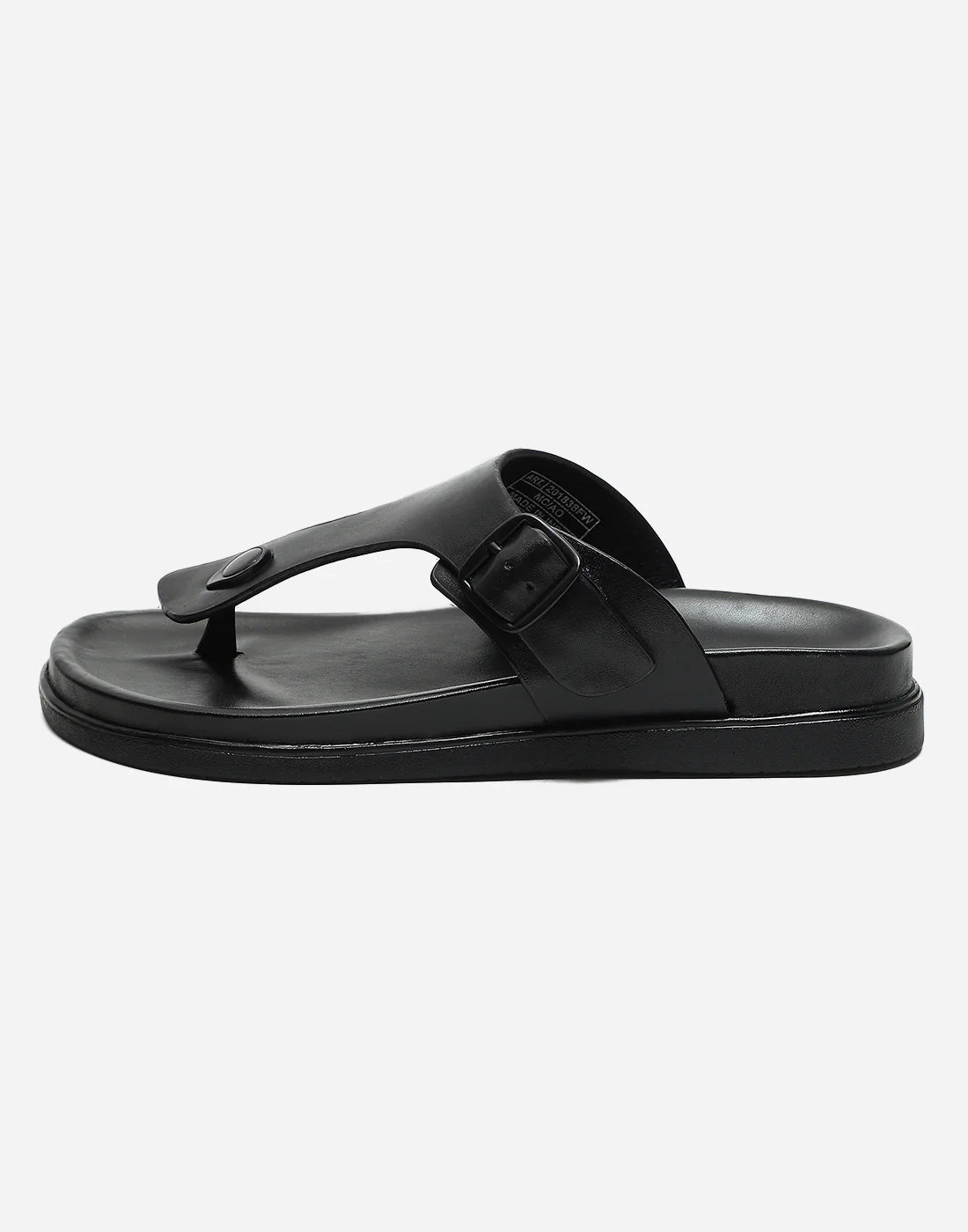 Men Black Leather Comfort Casual Slippers - Image 5