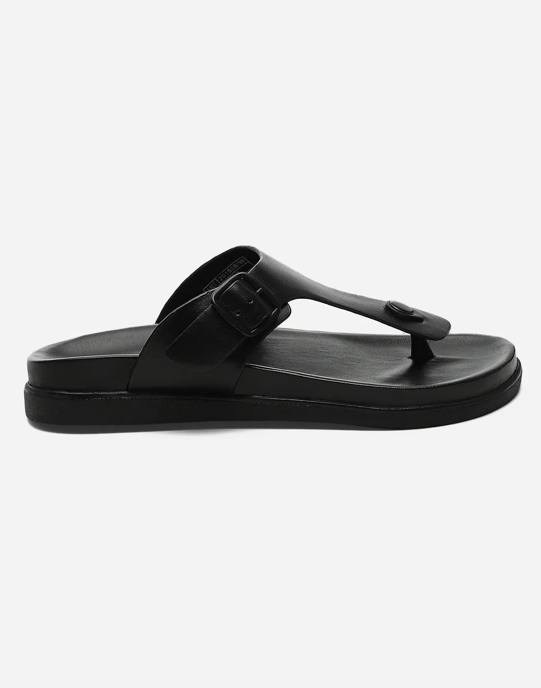 Men Black Leather Comfort Casual Slippers - Image 6
