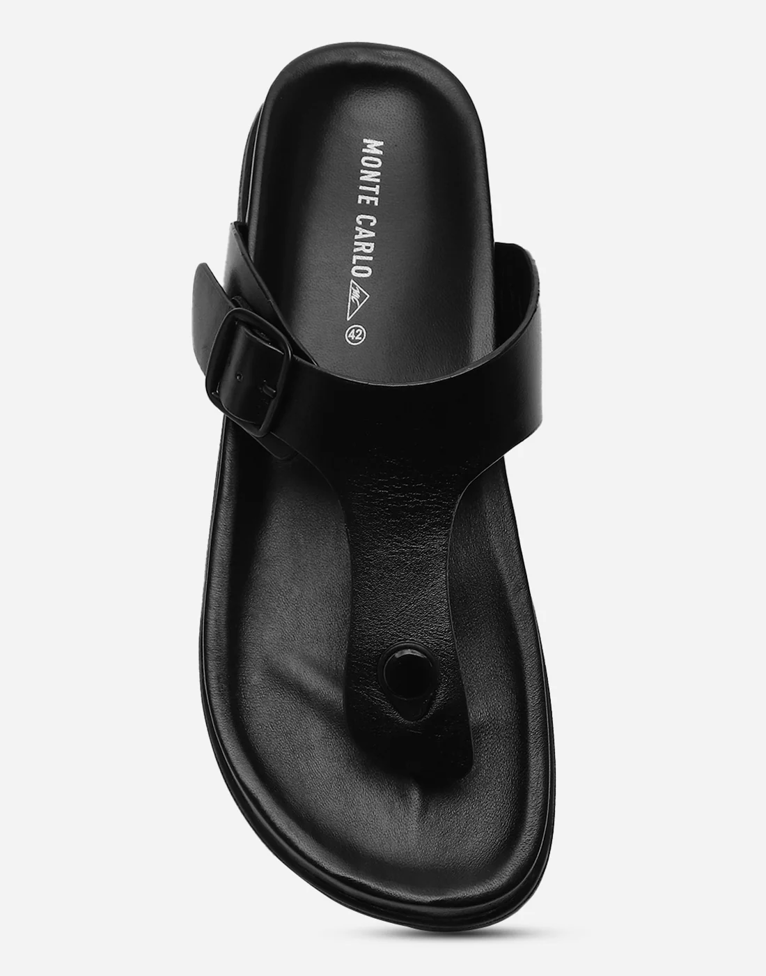 Men Black Leather Comfort Casual Slippers - Image 7