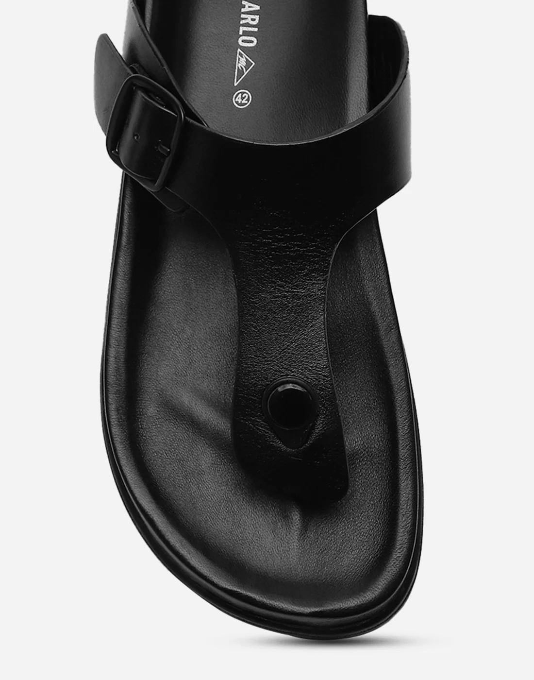 Men Black Leather Comfort Casual Slippers - Image 8