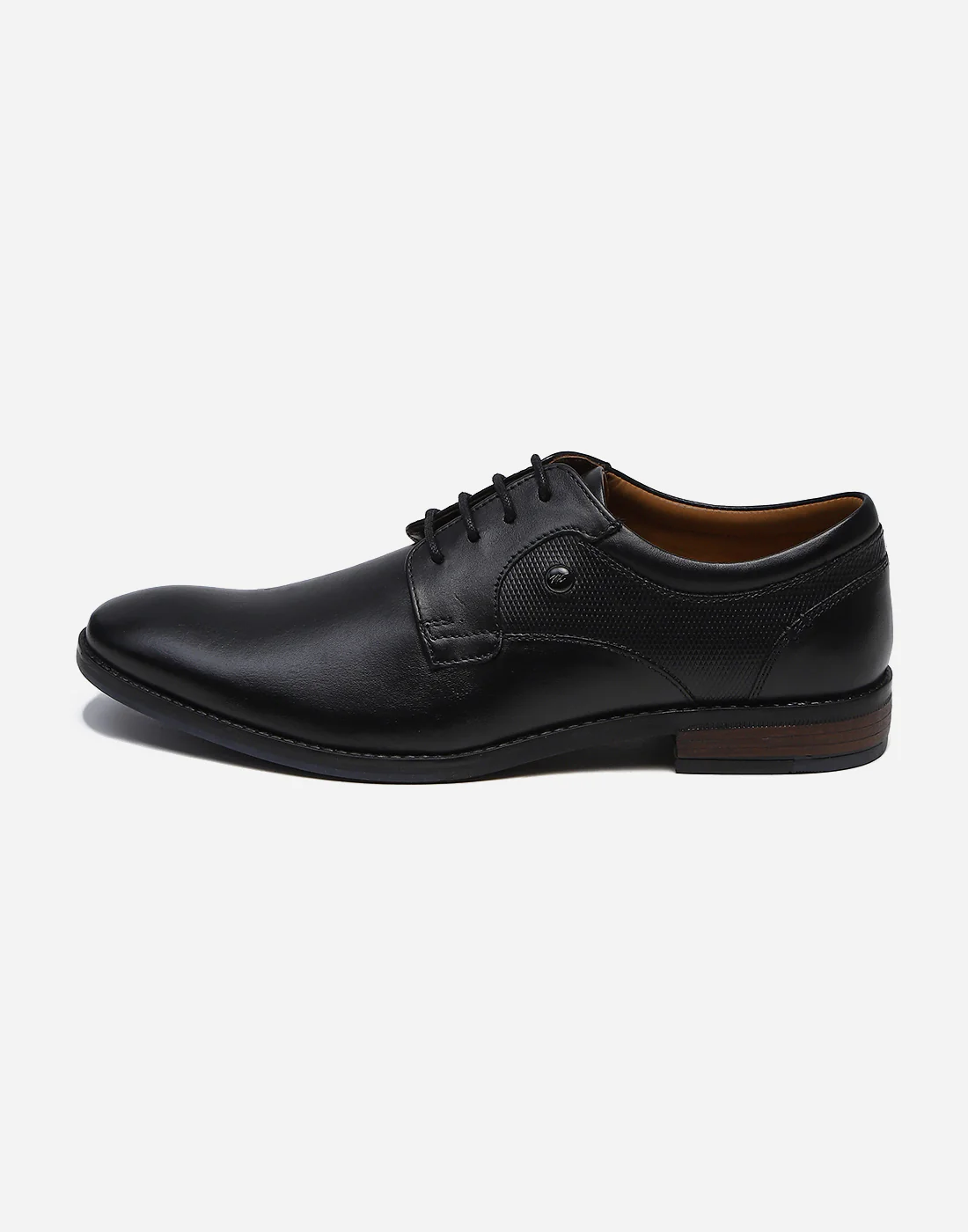 Men Black Lace Up Genuine Leather Formal Derby - Image 4